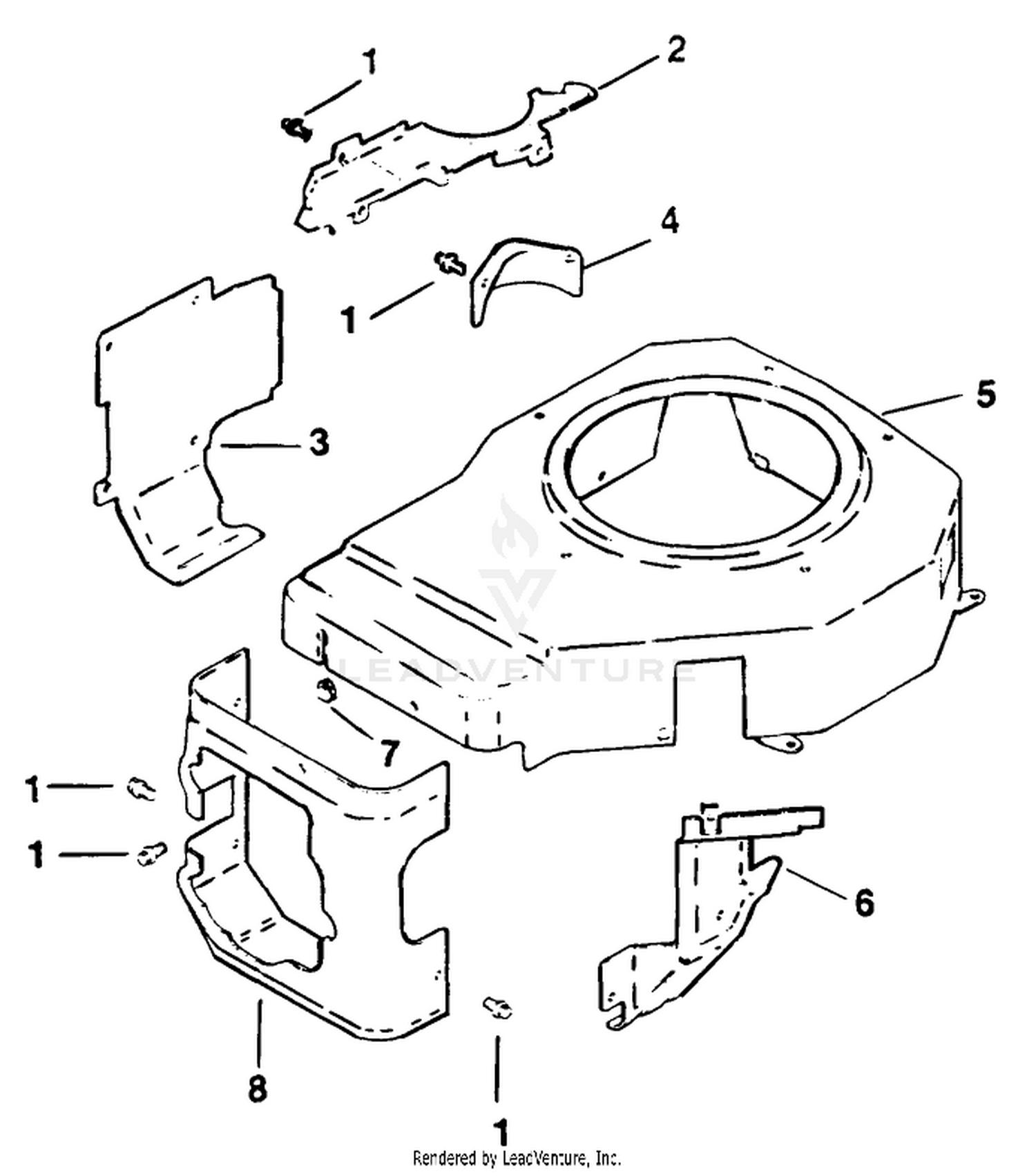 Blower Housing  Baffle-Engine Kohler Model No. Cv14 T-1412