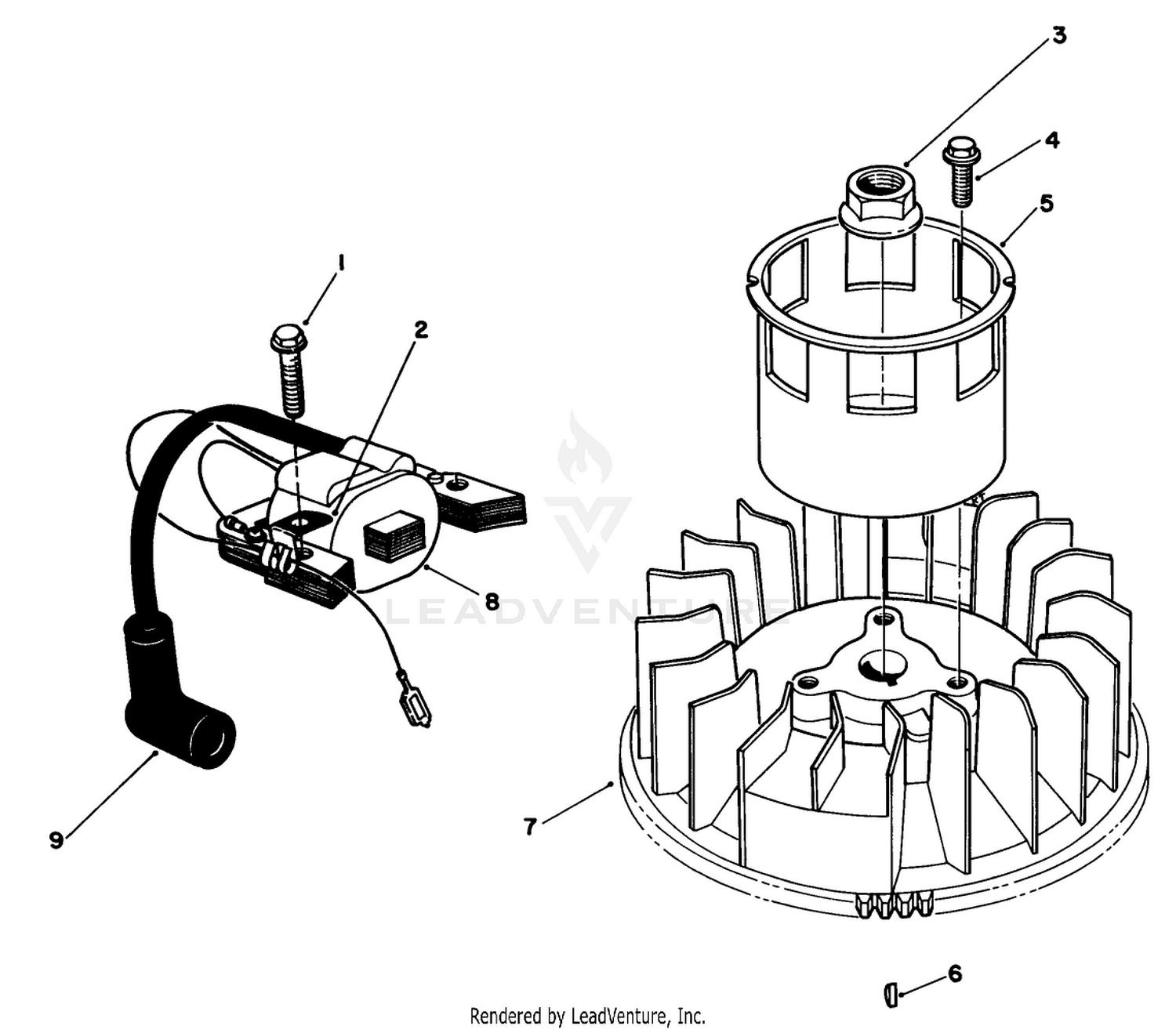 Magneto  Flywheel Assembly (engine Model No. Vml0-4)