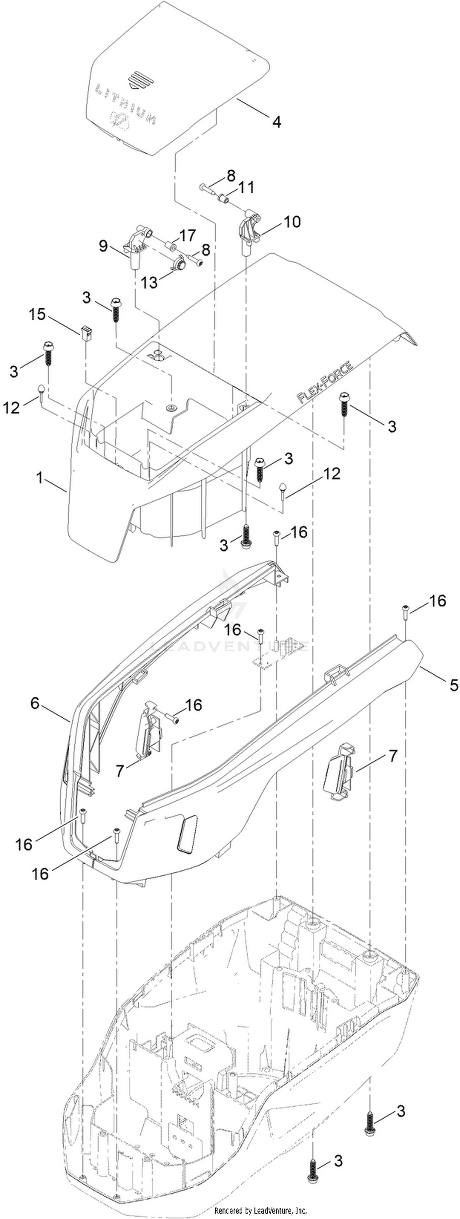 Motor Module Assembly No. 147-0425  Upper Shroud Assembly