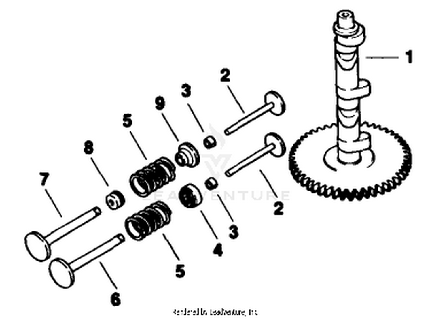 Camshaft  Valves-Engine Kohler Model No. Mv16s-Type 56511