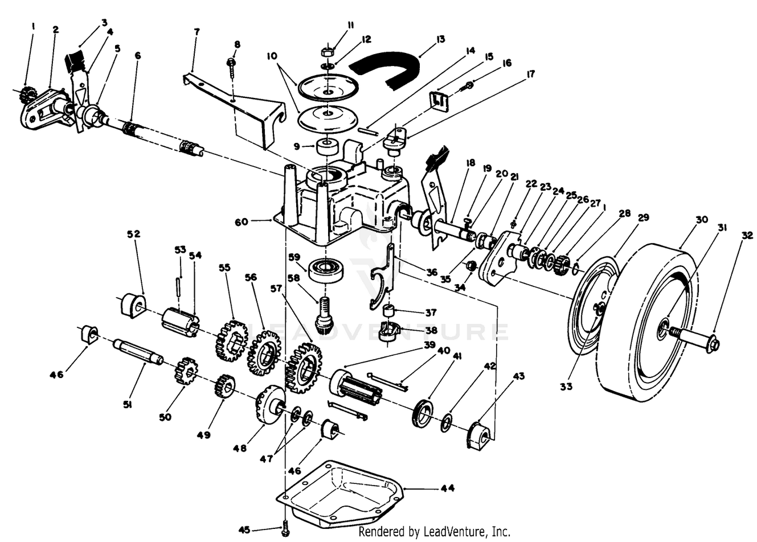 Gear Case Assembly (continued)(used On Units With Serial No. 7050000  Up)