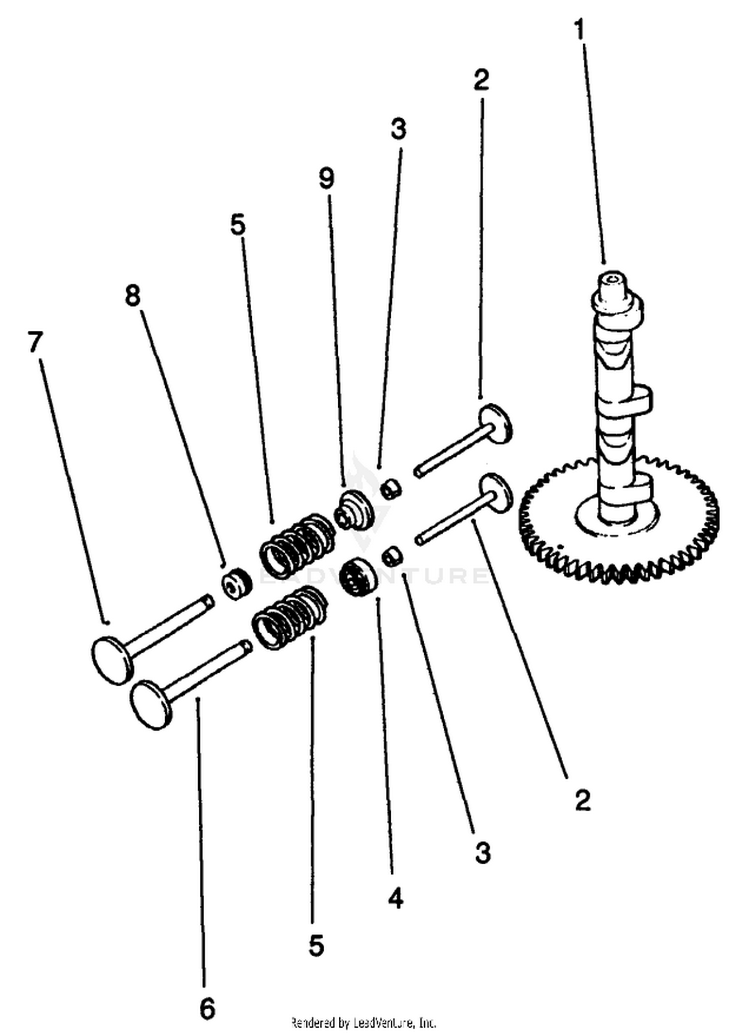 Camshaft  Valves-Kohler Engine Model No. Mv18s-Type 58543