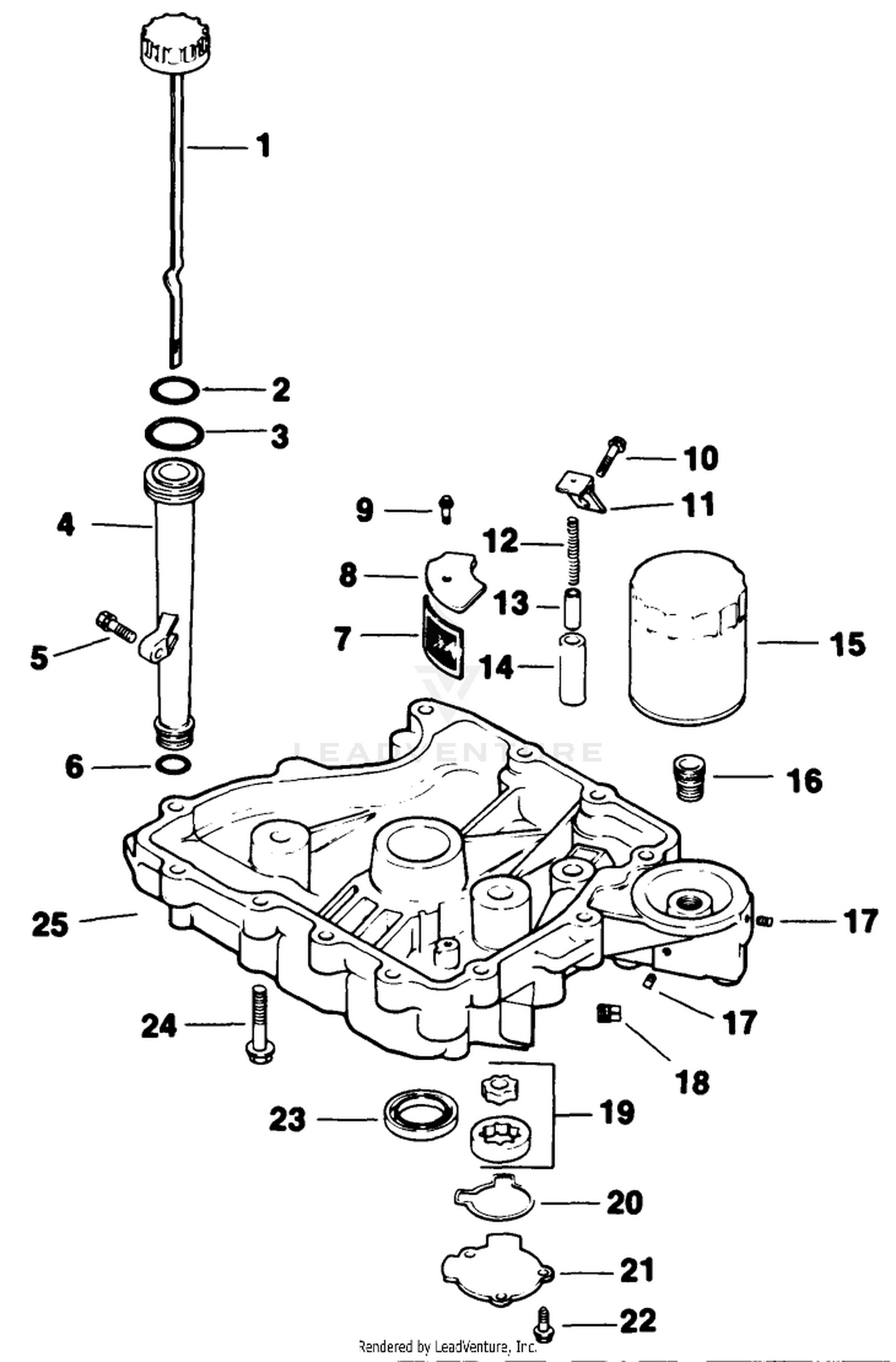 Oil Pan/lubrication-Engine Kohler Model No. Cv14 T-1412