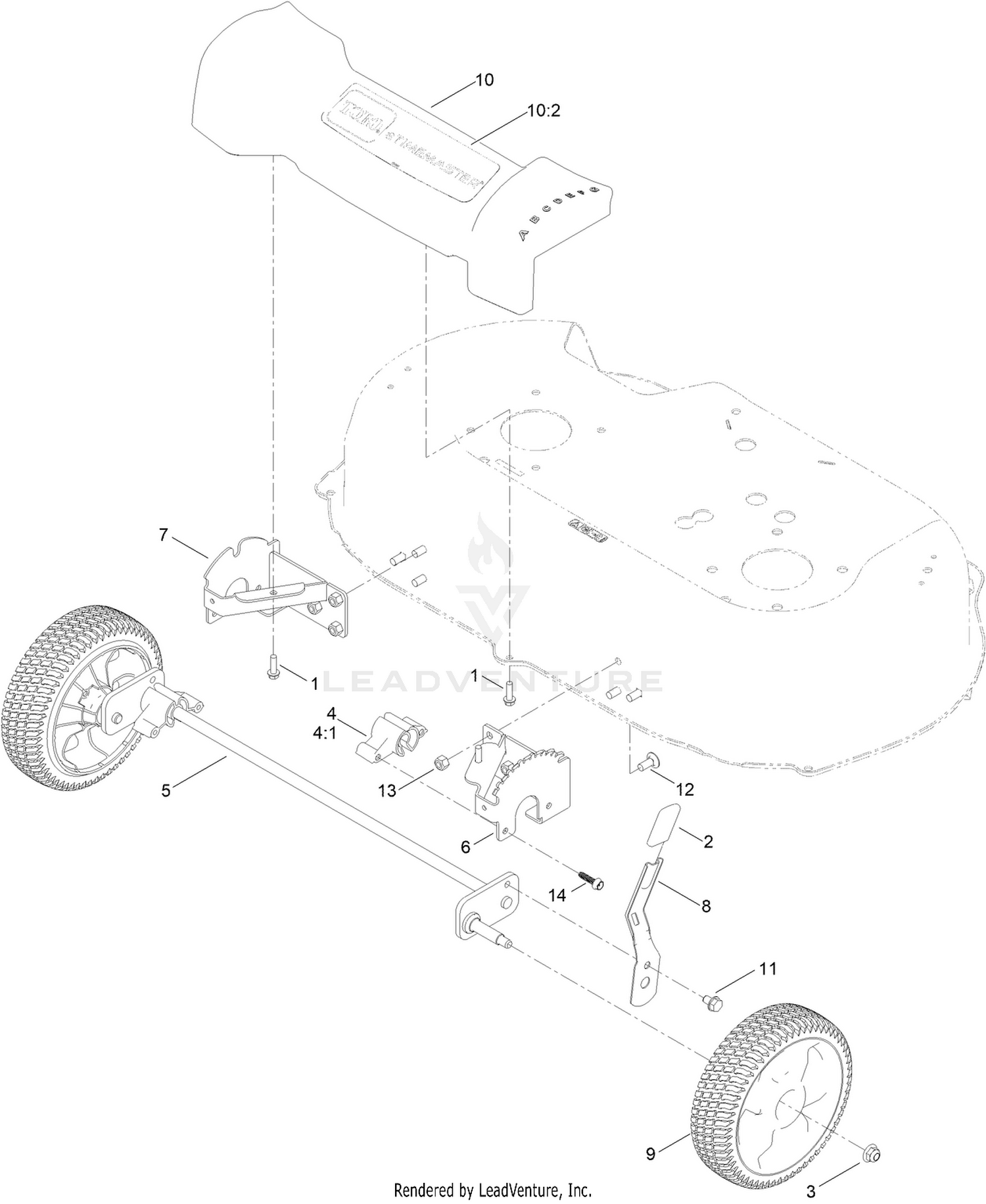 Front Wheel and Height-of-Cut Assembly