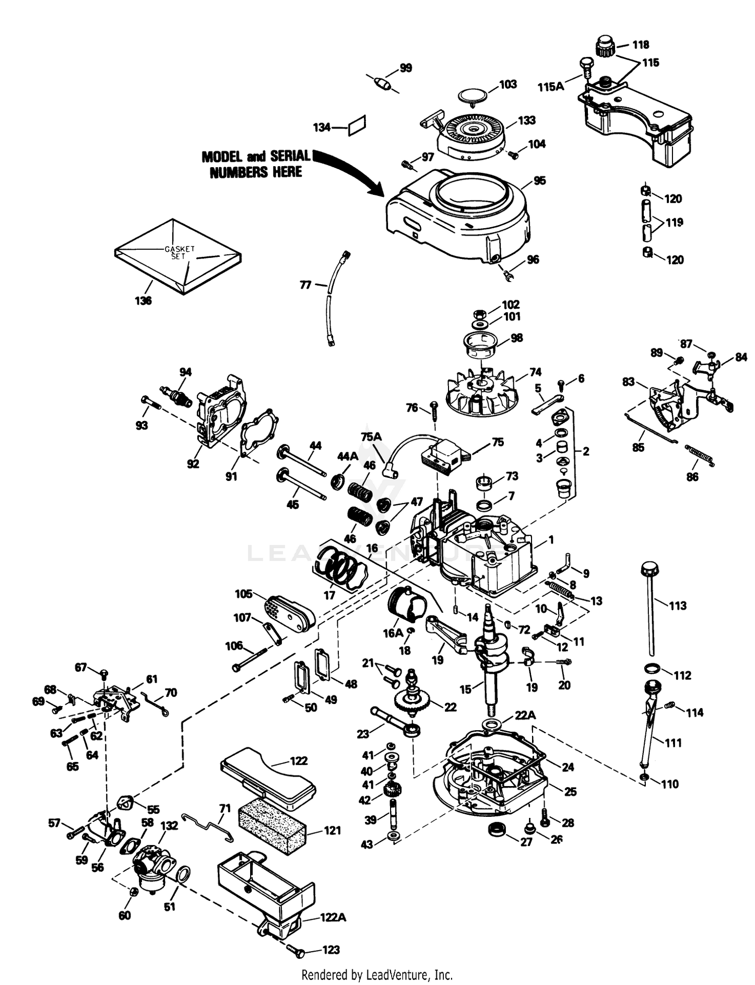 ENGINE MODEL NO. TVS105-53108F