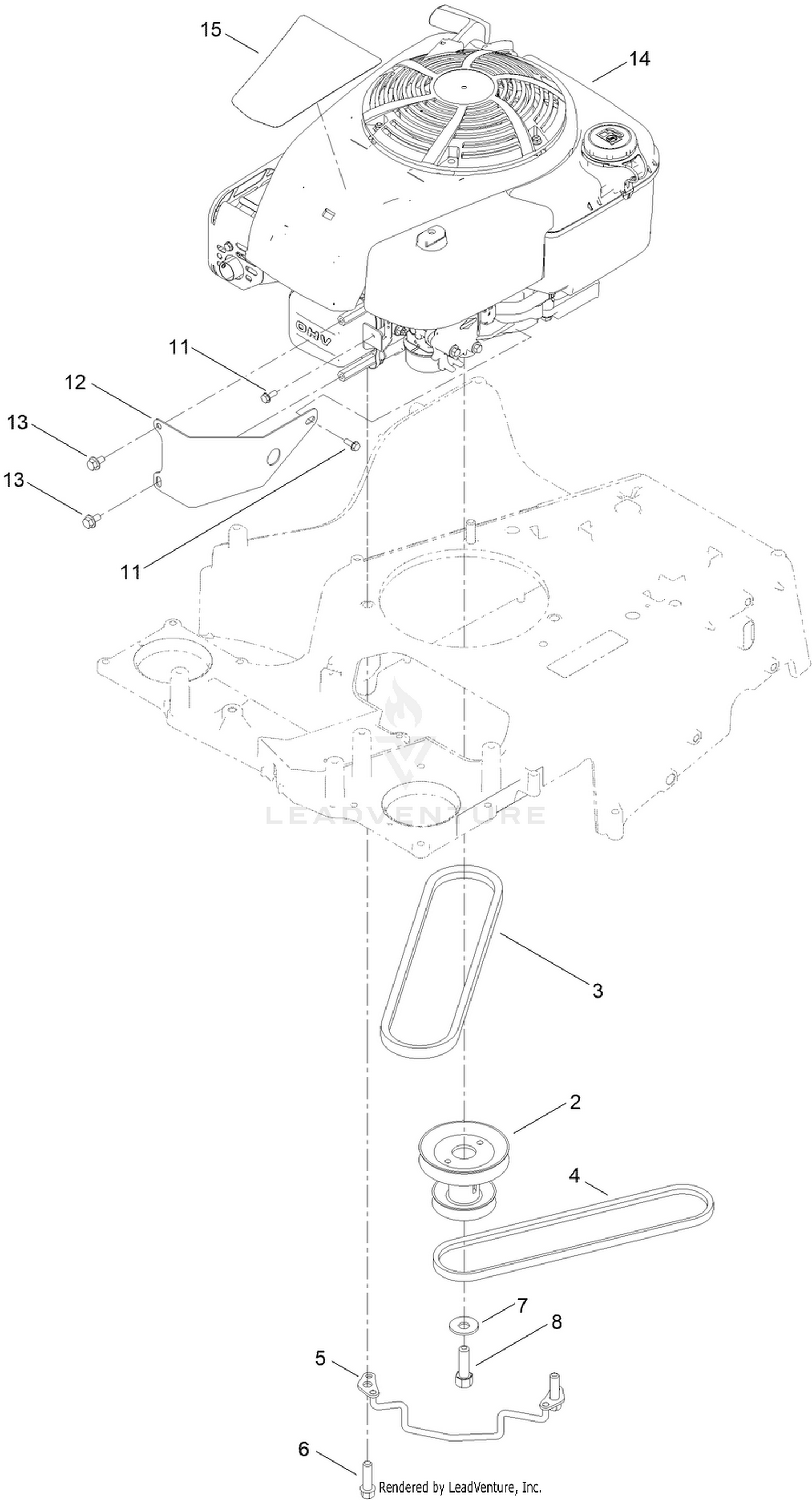 Engine and Belt Assembly