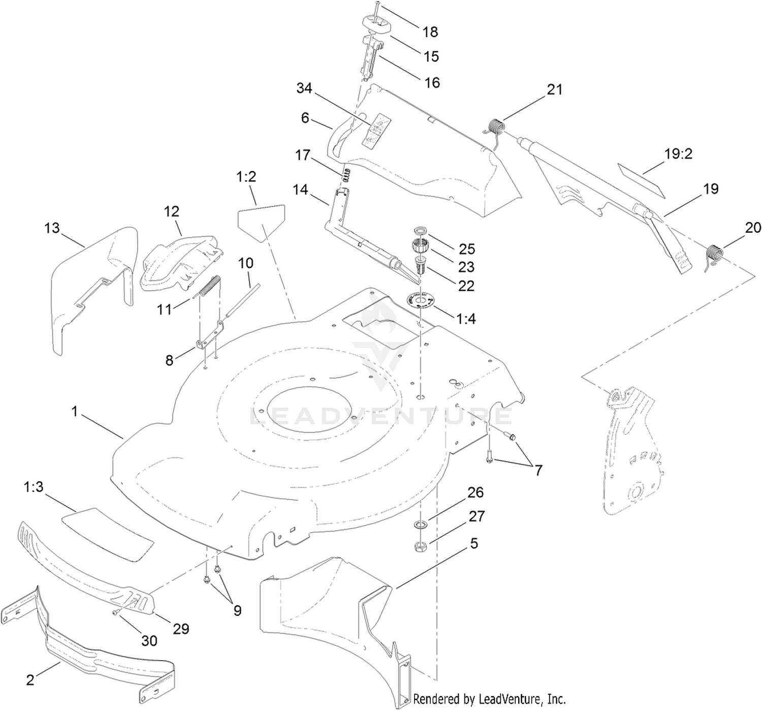 Toro 20334 22in Recycler Lawn Mower 2012 SN 312000001 312999999