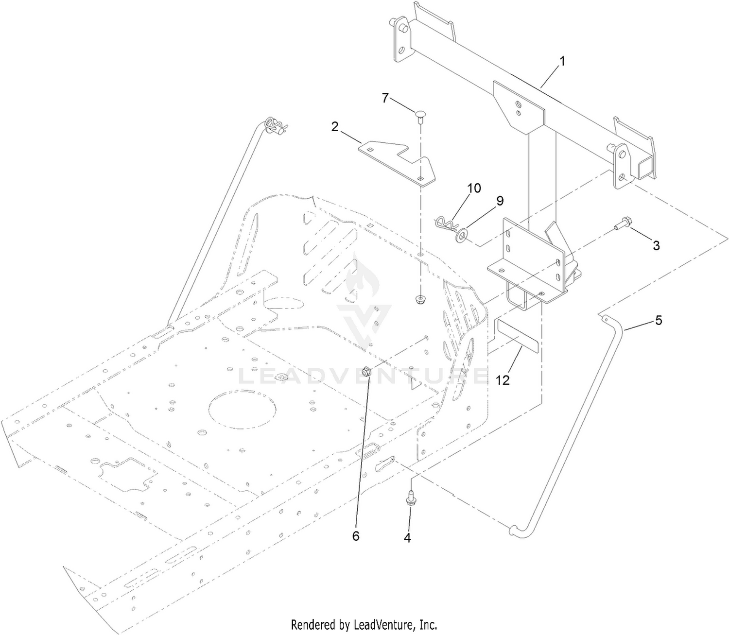 Toro 79045, Attachment Mount Kit, Zero-Turn-Radius Riding Mower Attachment  Mount Assembly