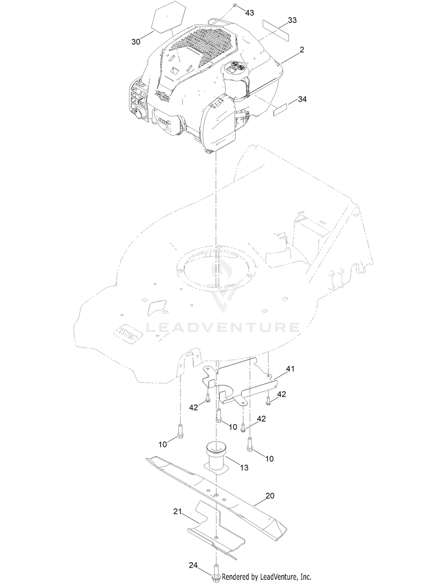 Engine and Muffler Assembly