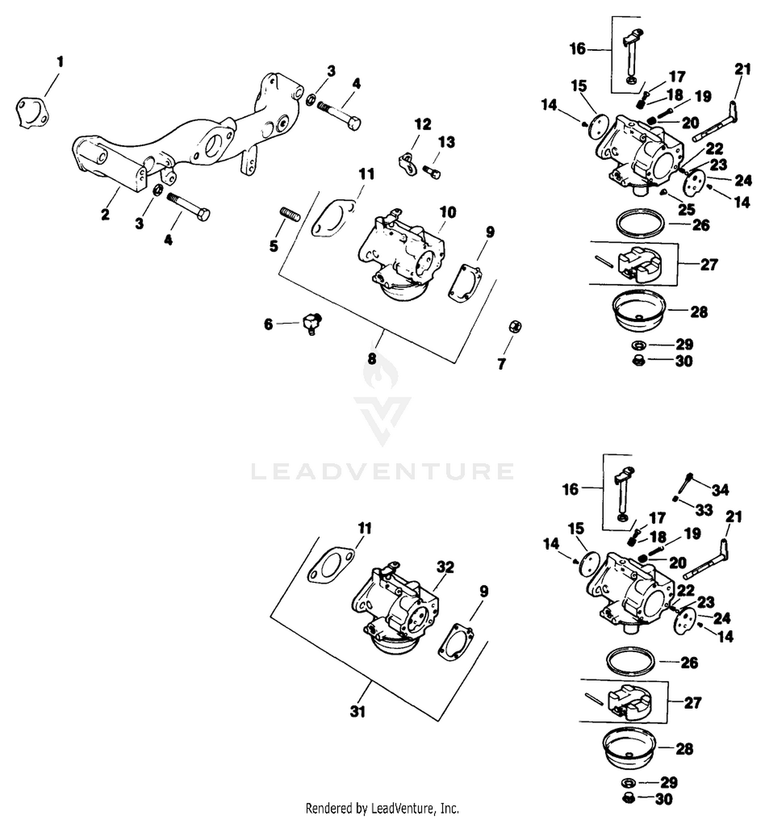 Carburetor-Engine Model No. Mv16s-Type 56519