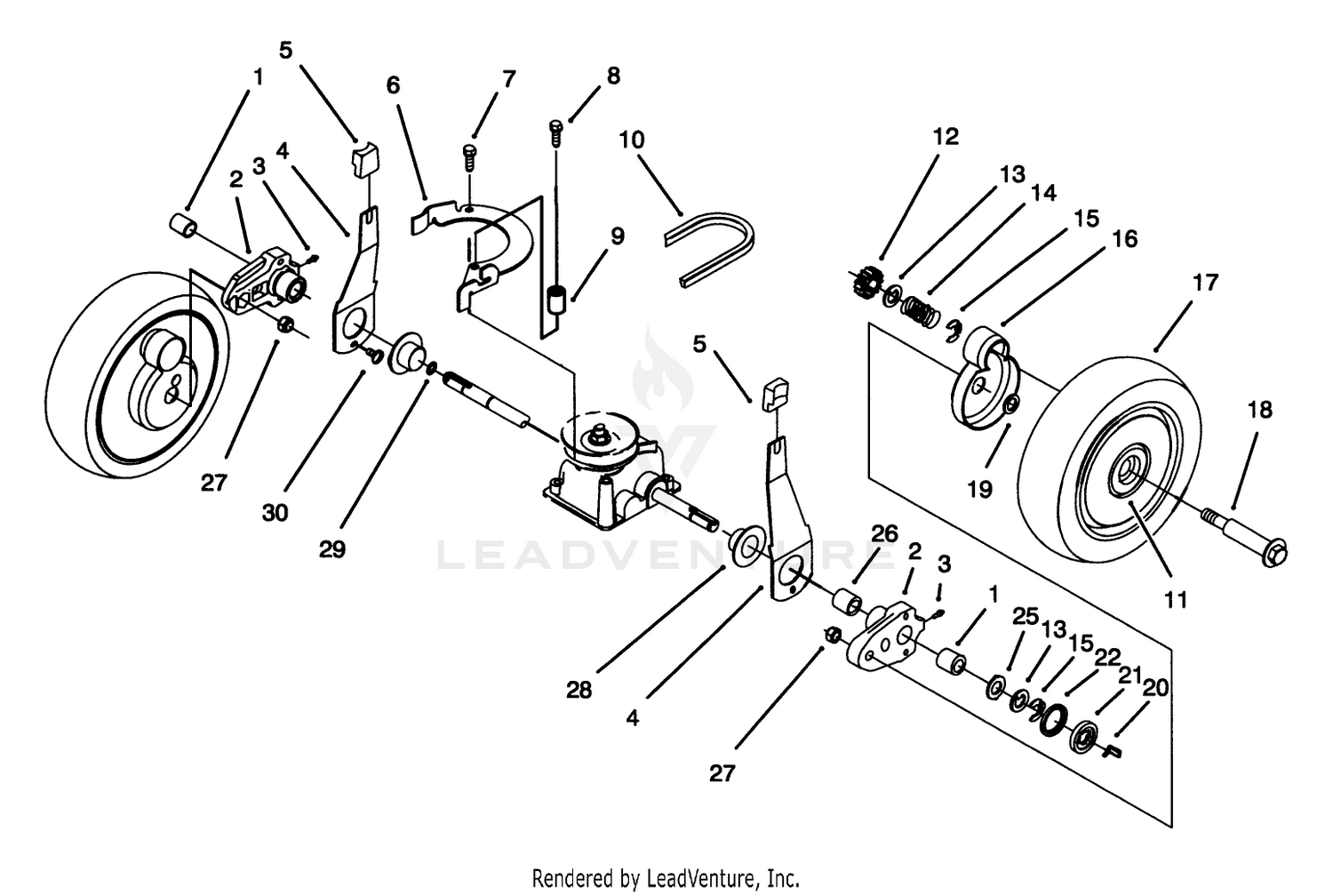 Rear Axle  Wheel Assembly
