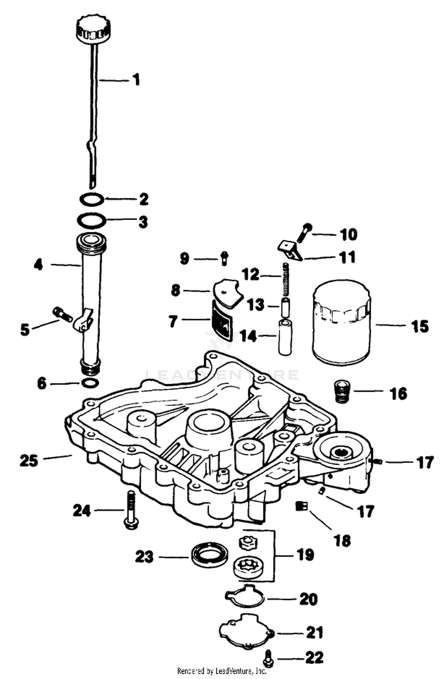 Oil Pan/lubrication-Engine Kohler-Model Cv12.5t Spec. No. 1254
