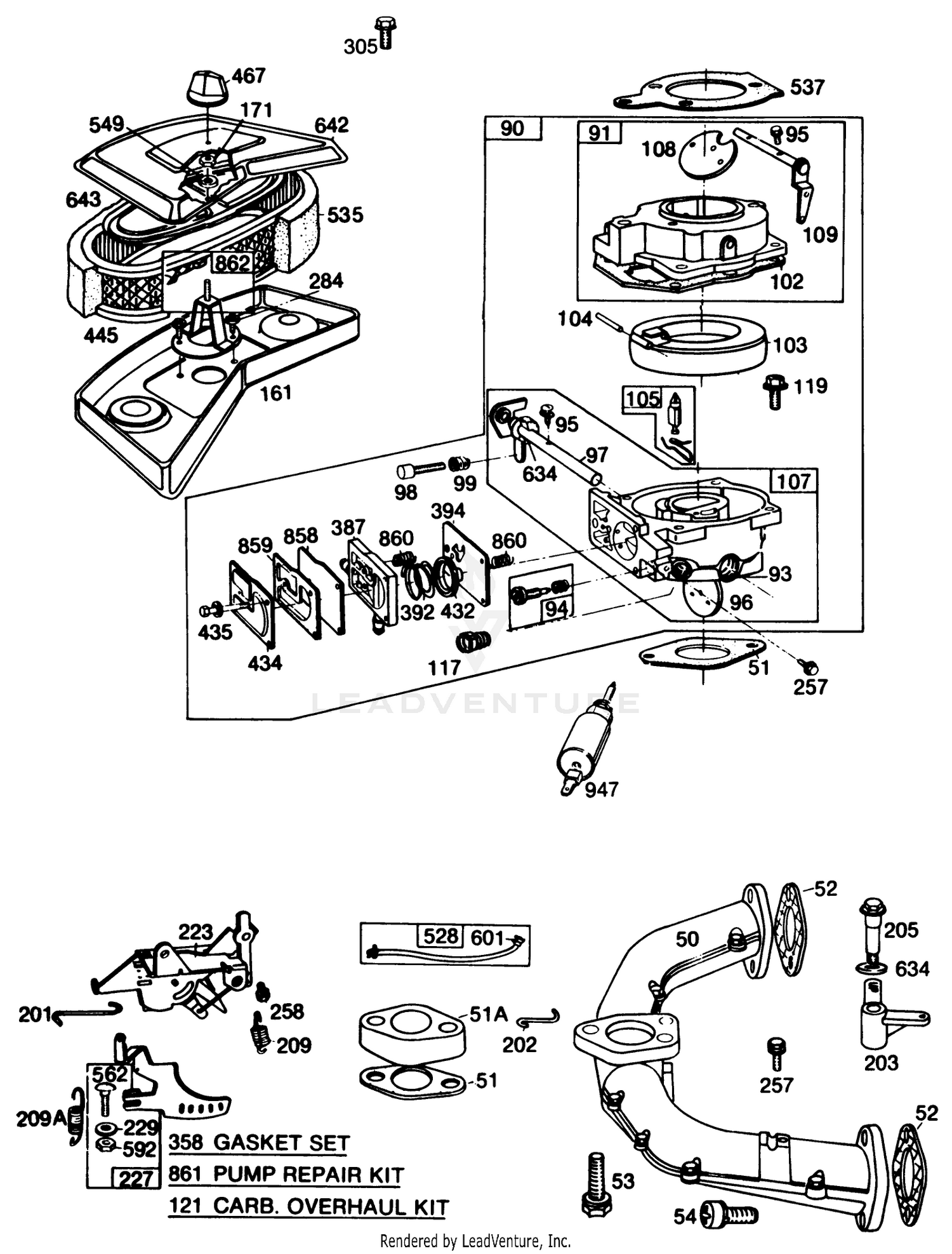 Briggs  Stratton Engine Model No. 402707-0158-01 (continued) 2