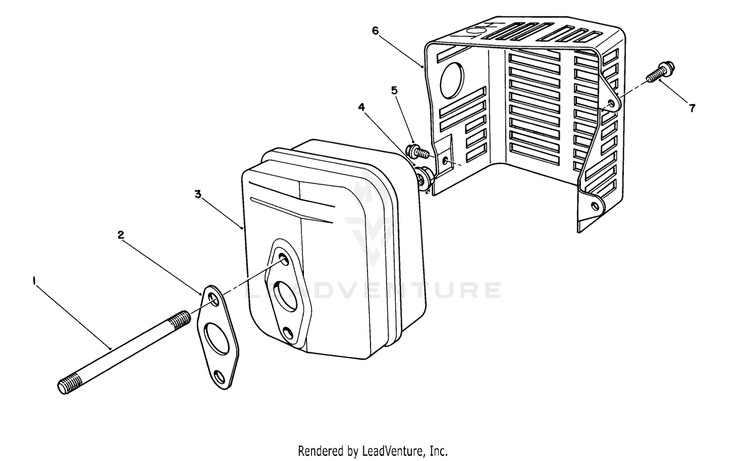 Muffler Assembly (engine Model No. Vmh7-4)