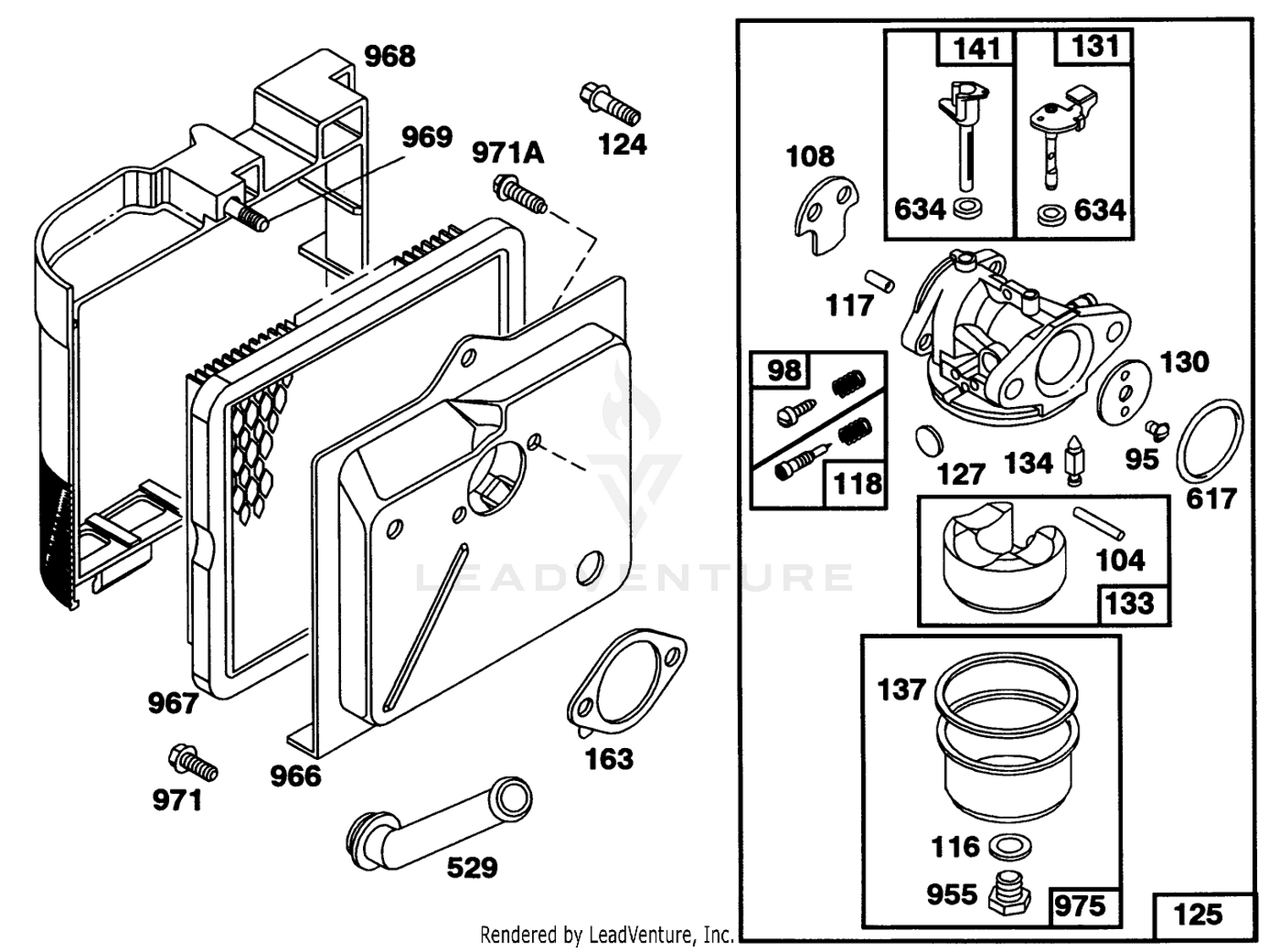 Engine Briggs  Stratton Model 122702-3171-01 3