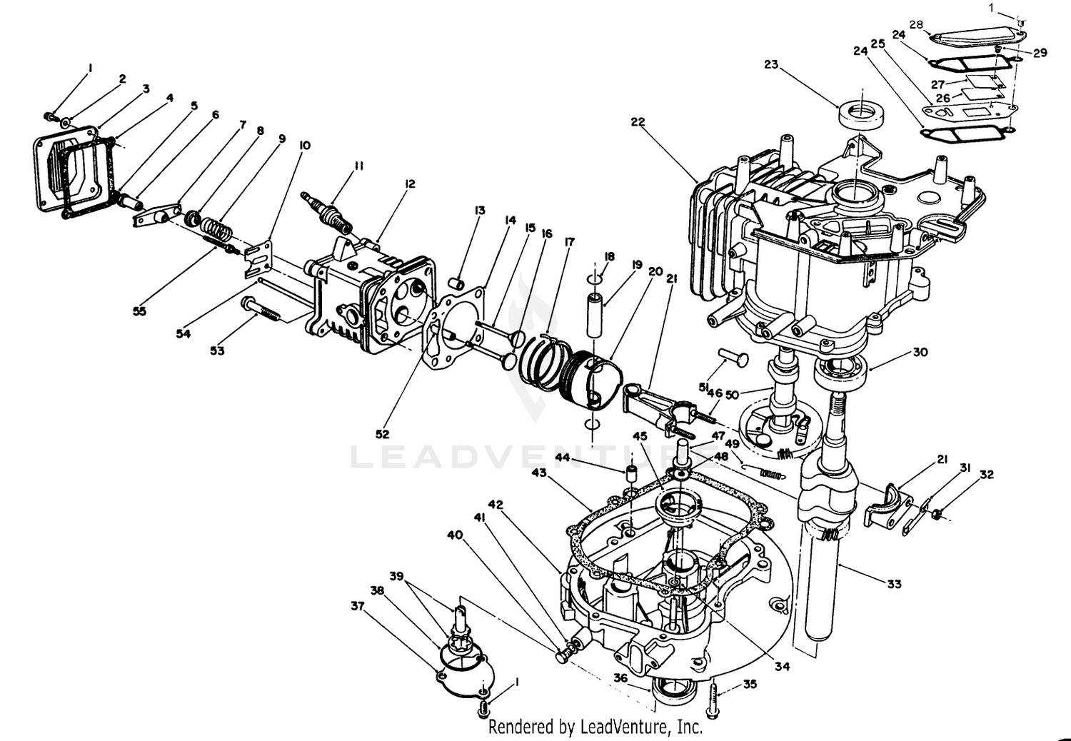 Crankcase Assembly (continued) (model No. Vmk9)