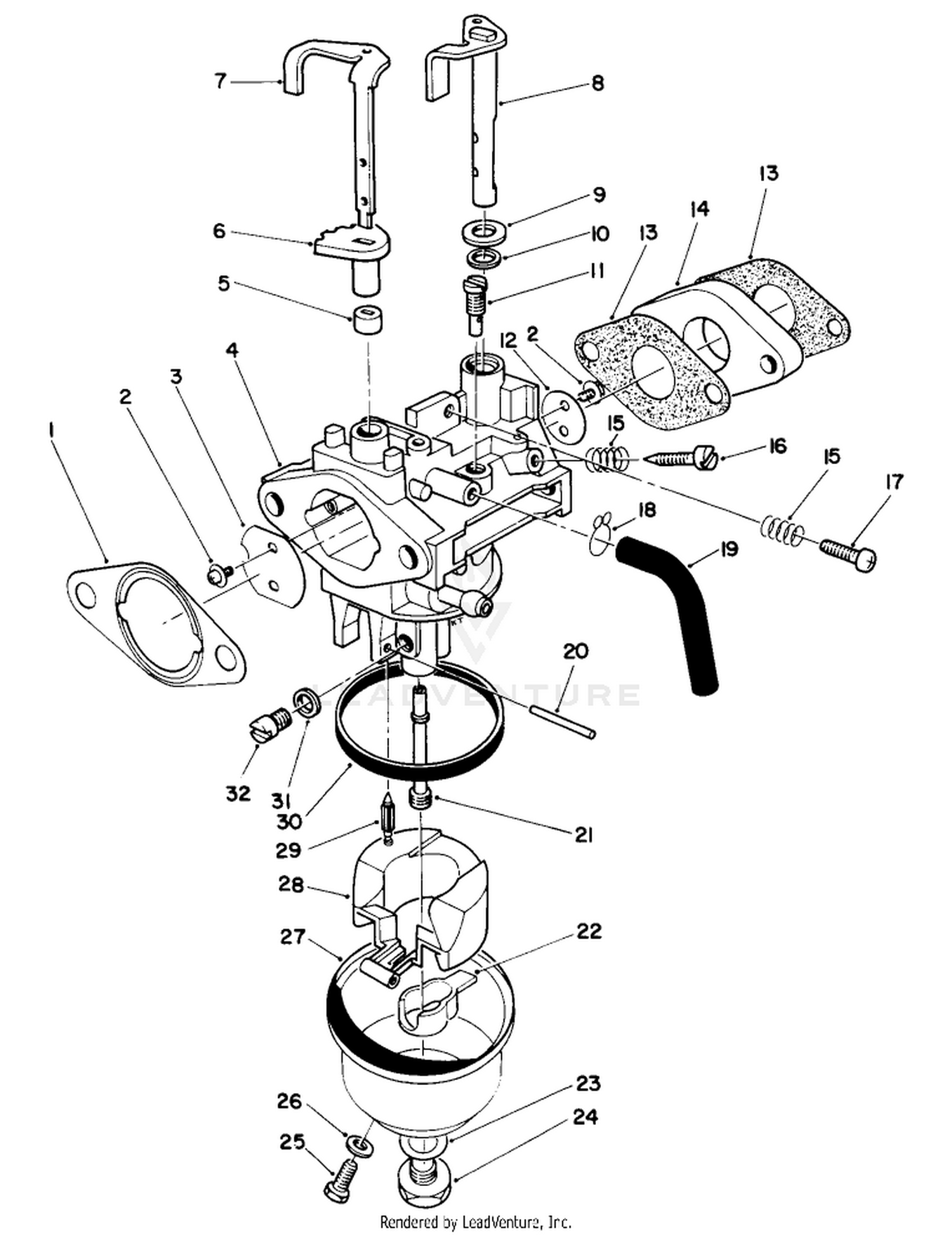 Carburetor Assembly (engine No. Vml0-5)