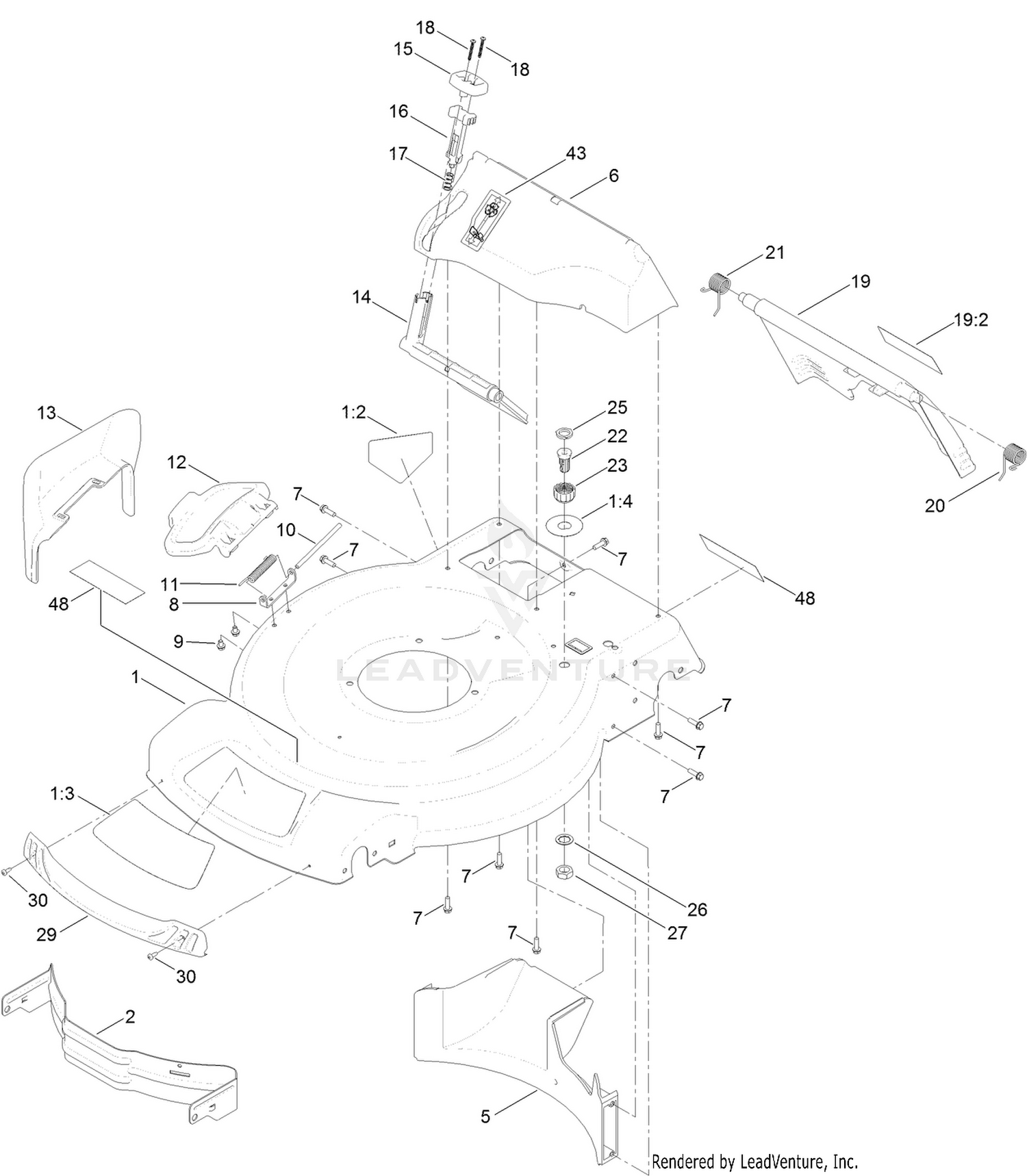 Deck, Side Chute and Rear Door Assembly