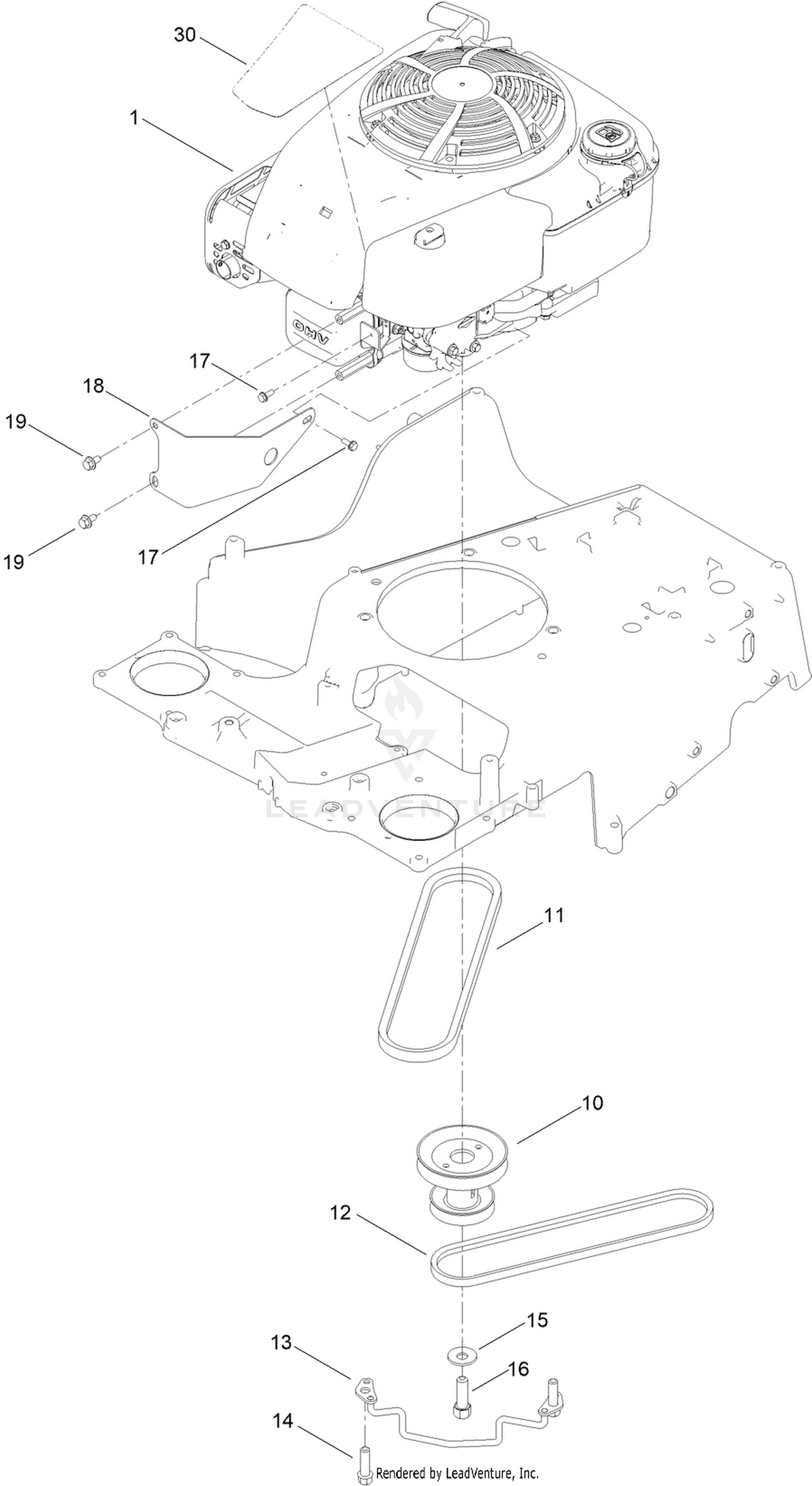 Engine and Belt Assembly