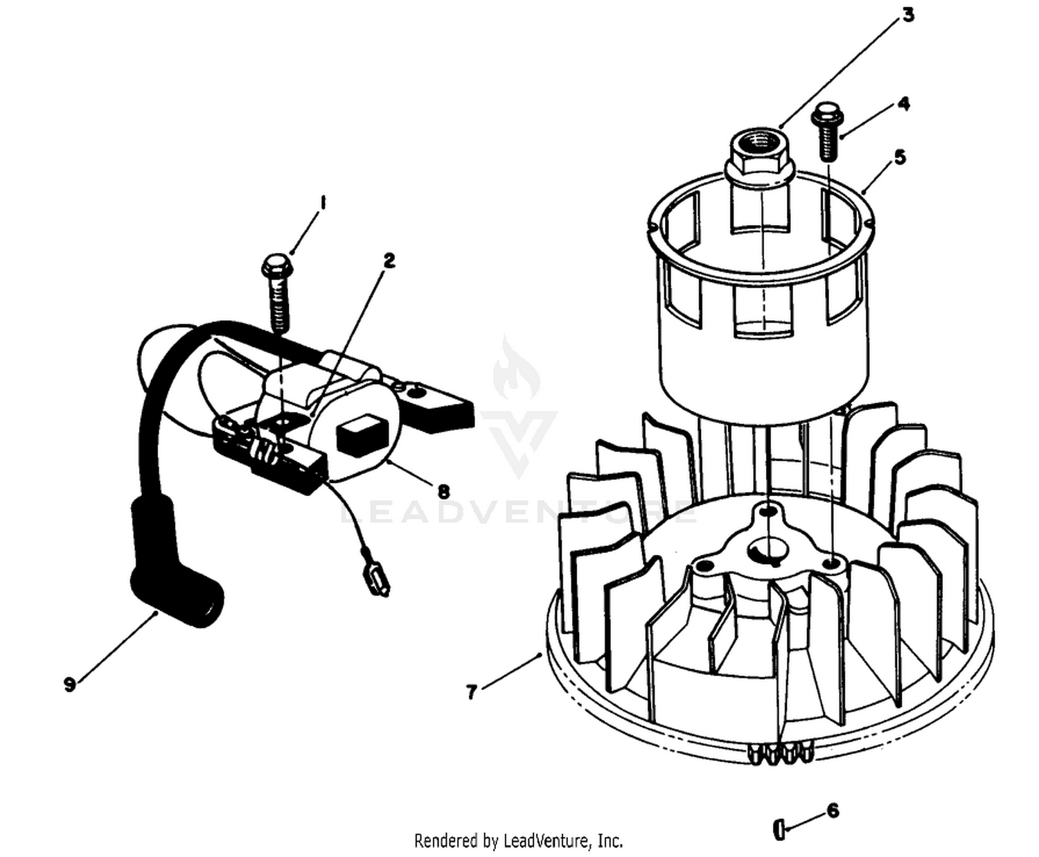 Magneto  Flywheel Assembly (engine Model No. Vml0-2)