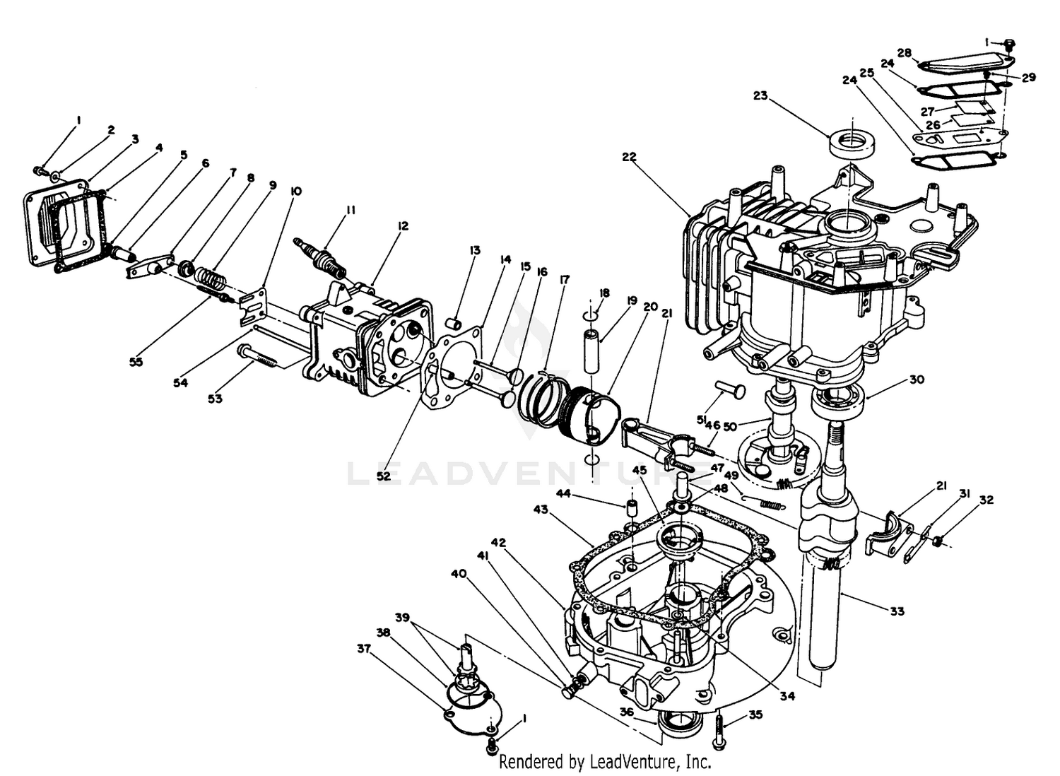 Crankcase Assembly (continued) (engine No. Vmj7)