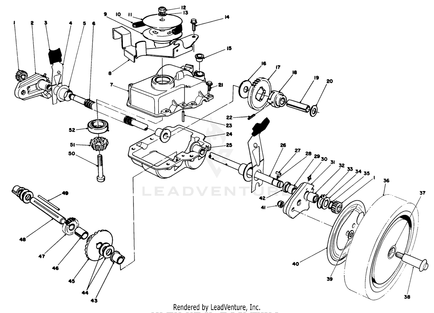 Gear Case Assembly (used On Units With Serial No. 6000101-6001100)