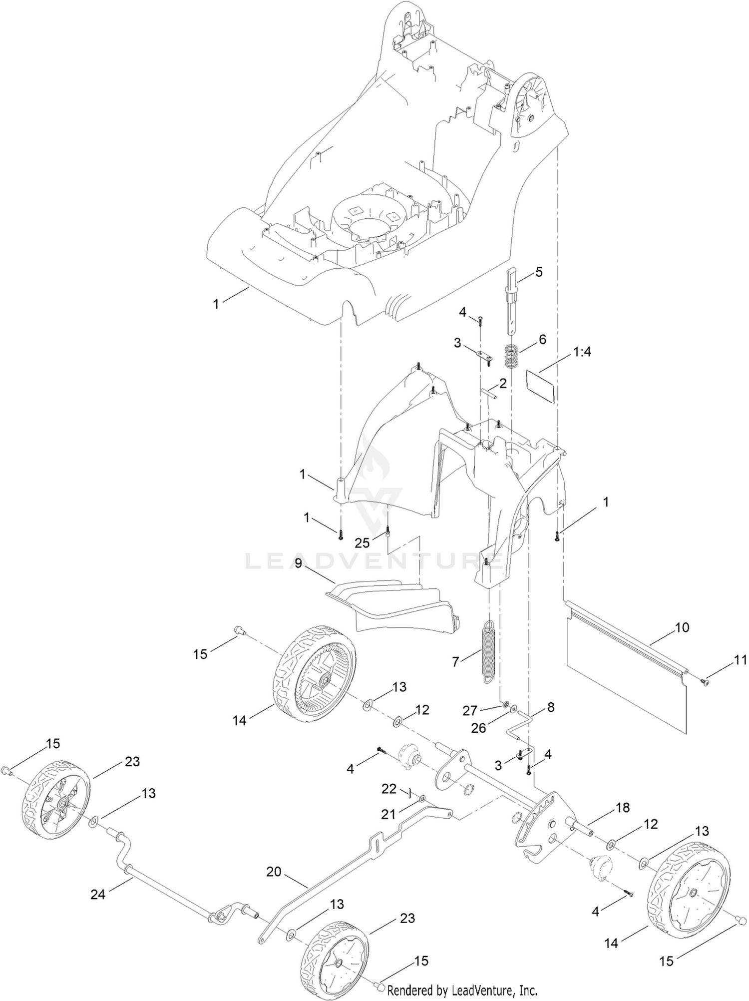 Traction and Height-of-Cut Assembly