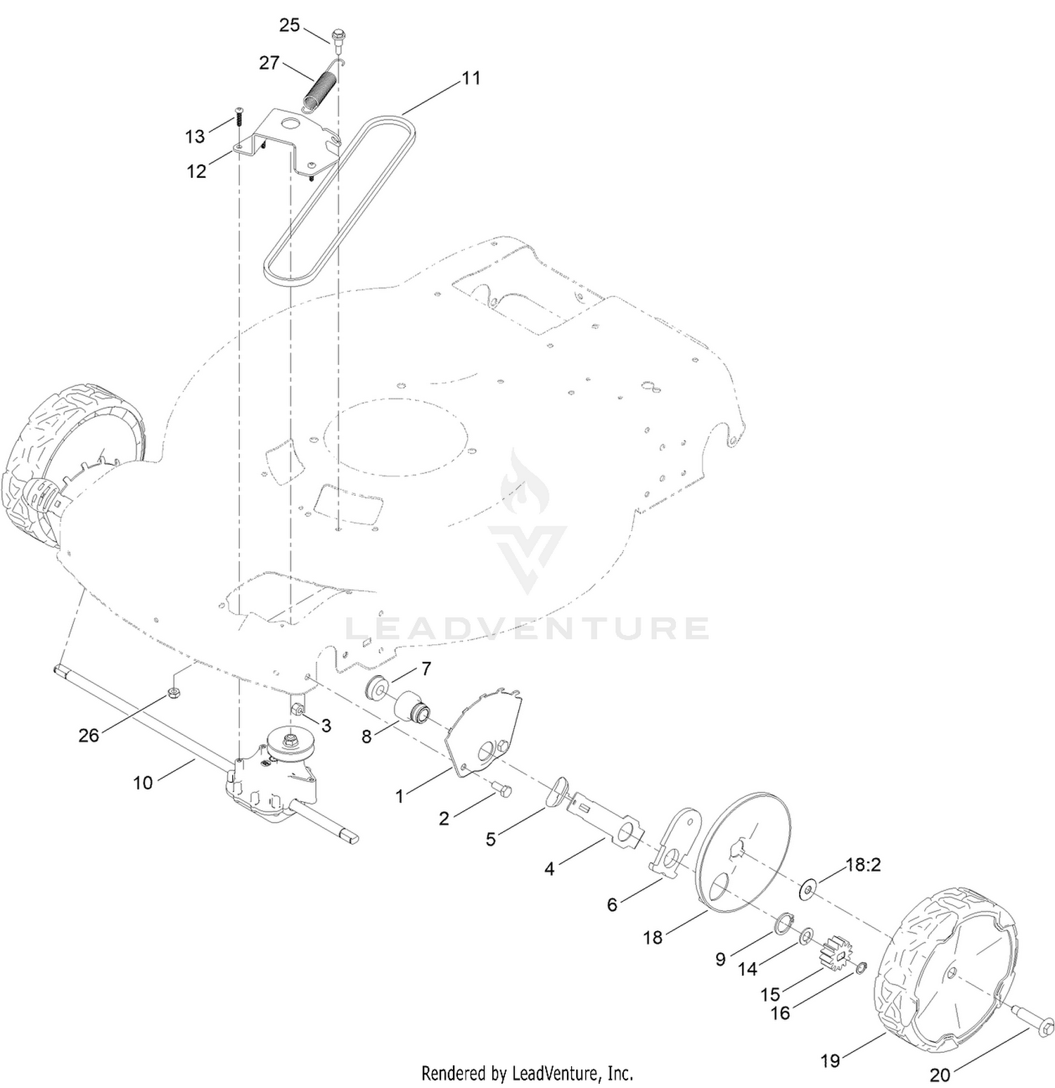 Front Wheel and Height-of-Cut Assembly