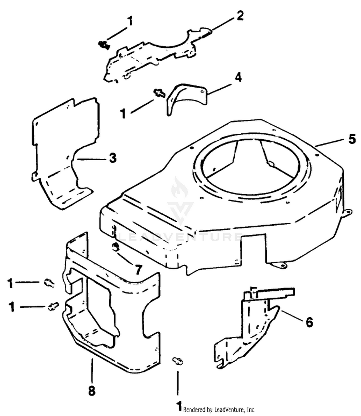 Blower Housing  Baffle-Engine Kohler Model No. Cv14 T-1412