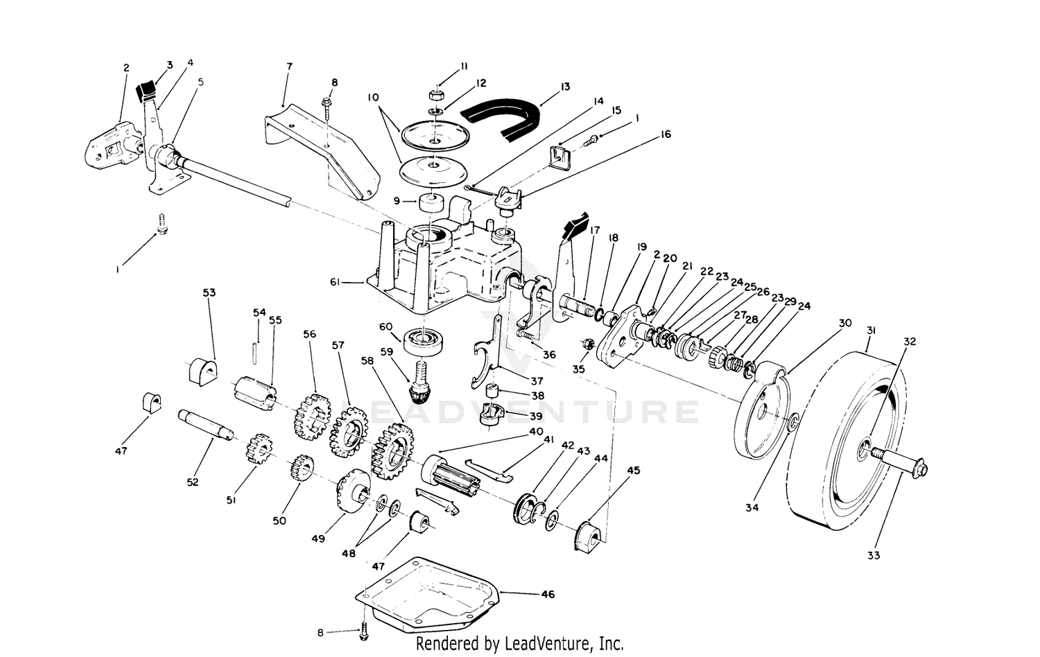 Gear Case Assembly (continued) (model 26620b-0900862  Up, Model 26620bg-0901242  Up)