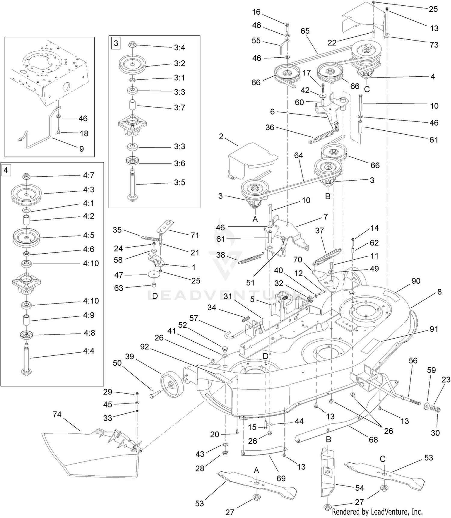 46 Inch Deck Assembly