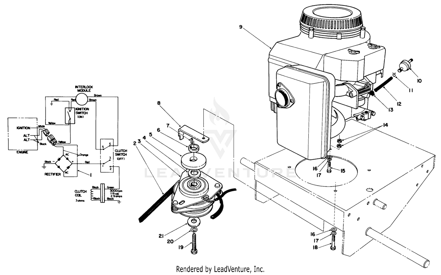 Engine and Clutch Assembly