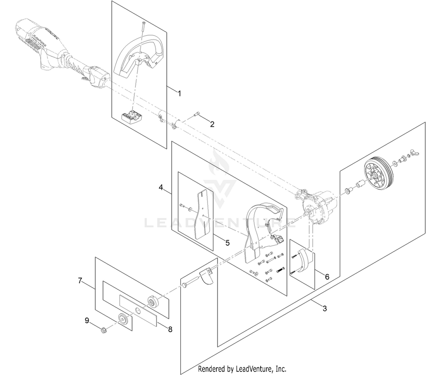 Cordless 60V Stick Edger Assembly