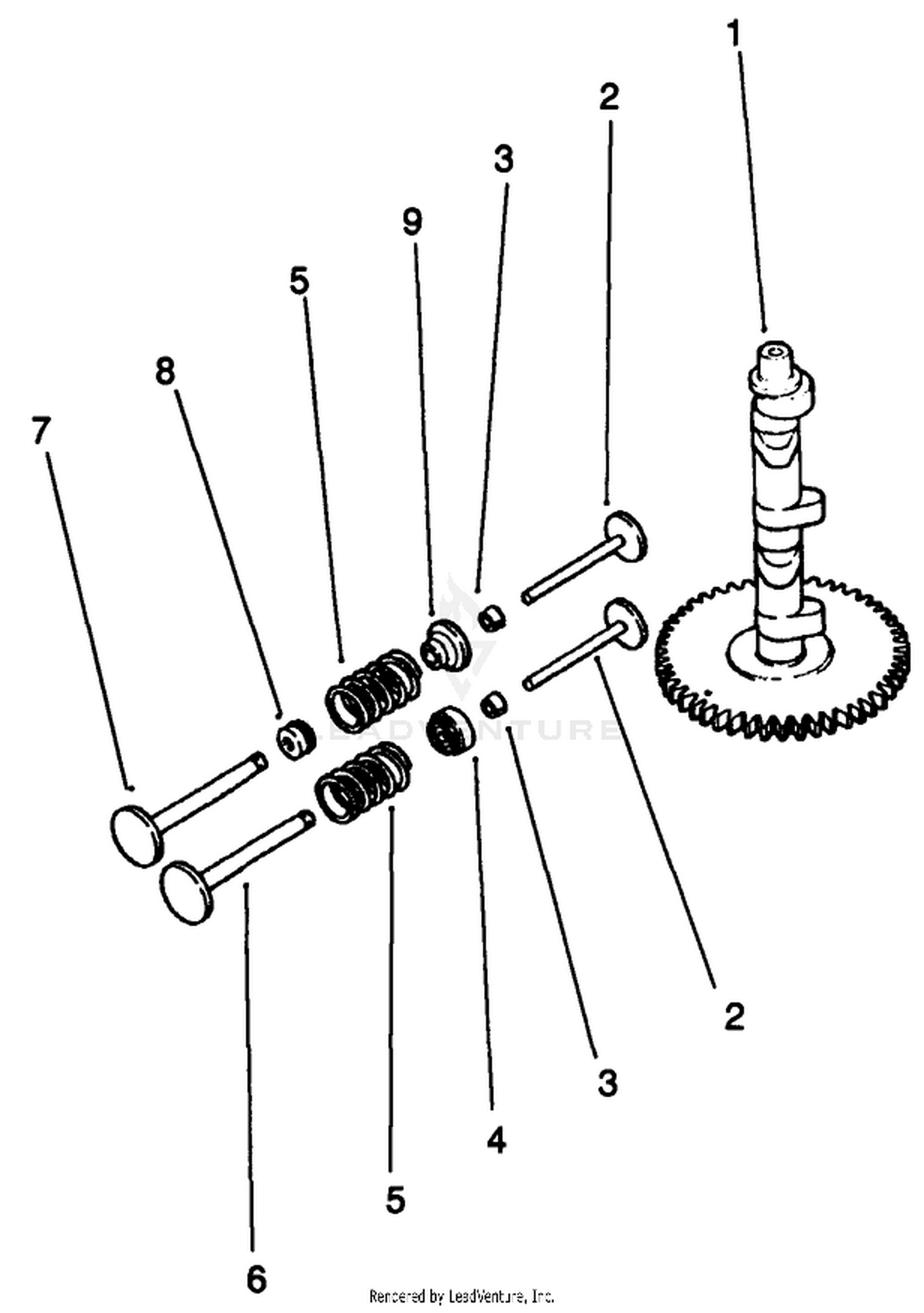 Camshaft  Valves-Engine Model No. Mv18s-Type 58543