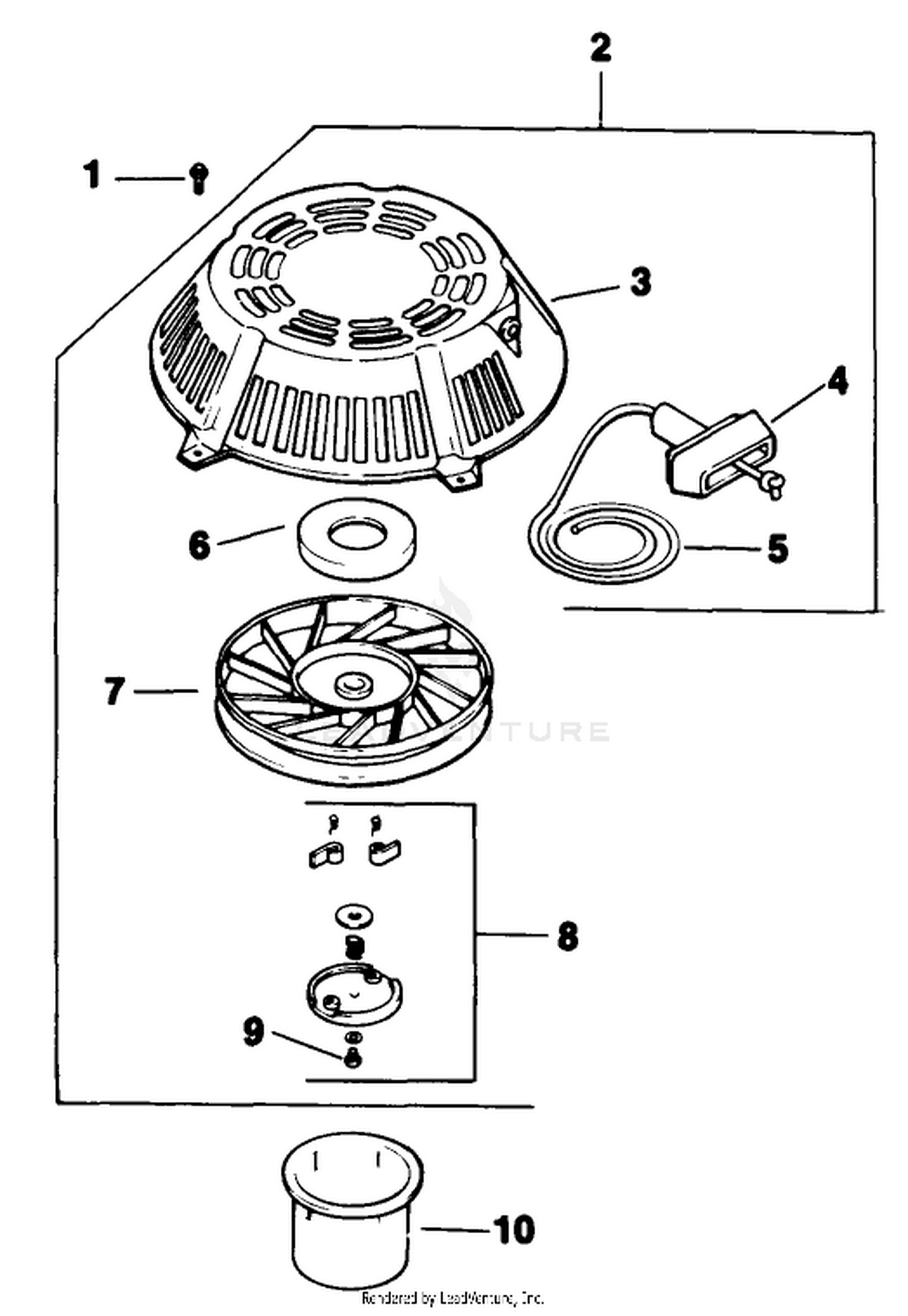 Starter System-Engine-Kohler Model Cv12.5t Spec. No. 1254