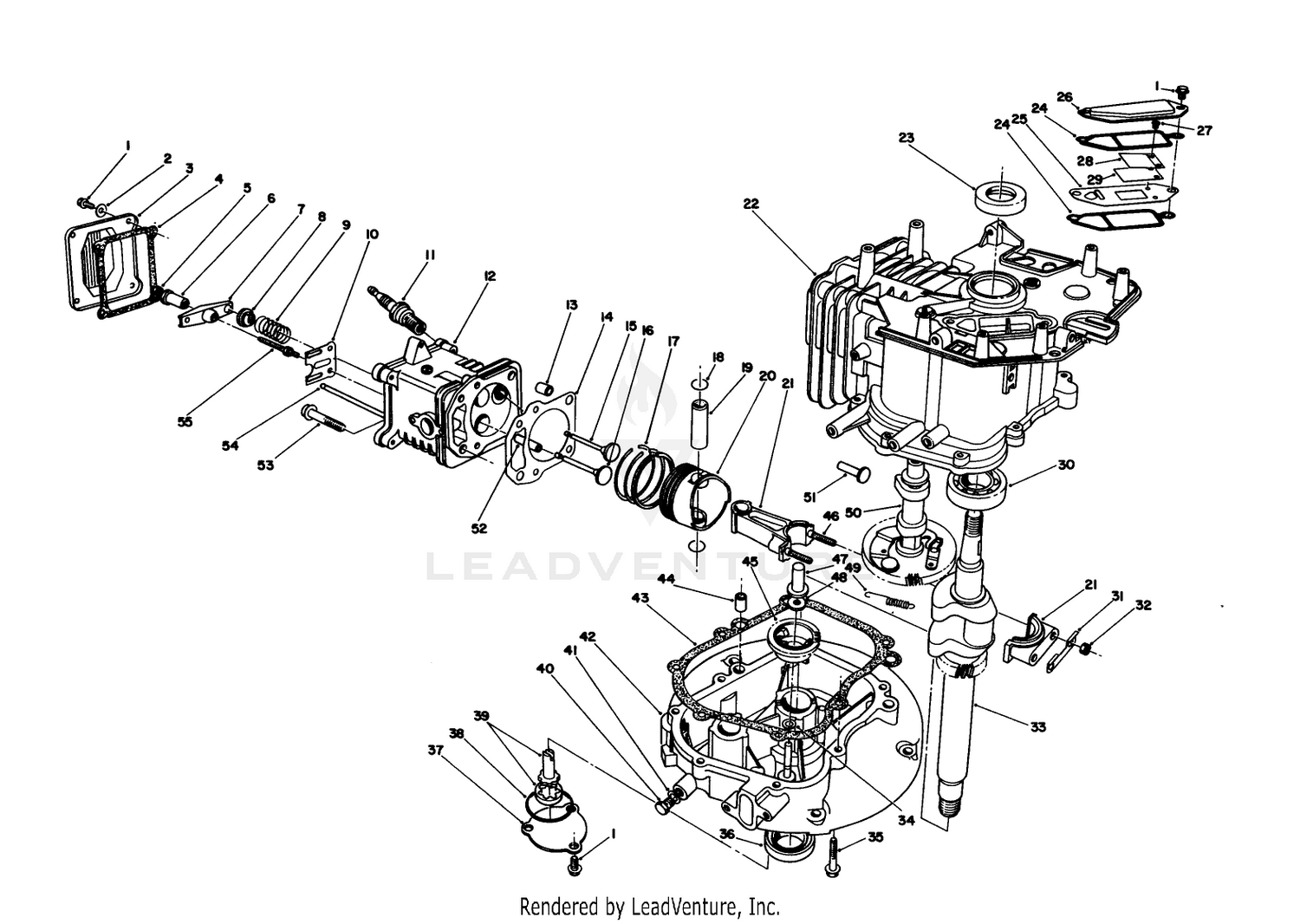 Crankcase Assembly (continued) (engine Model No. Vmj8)