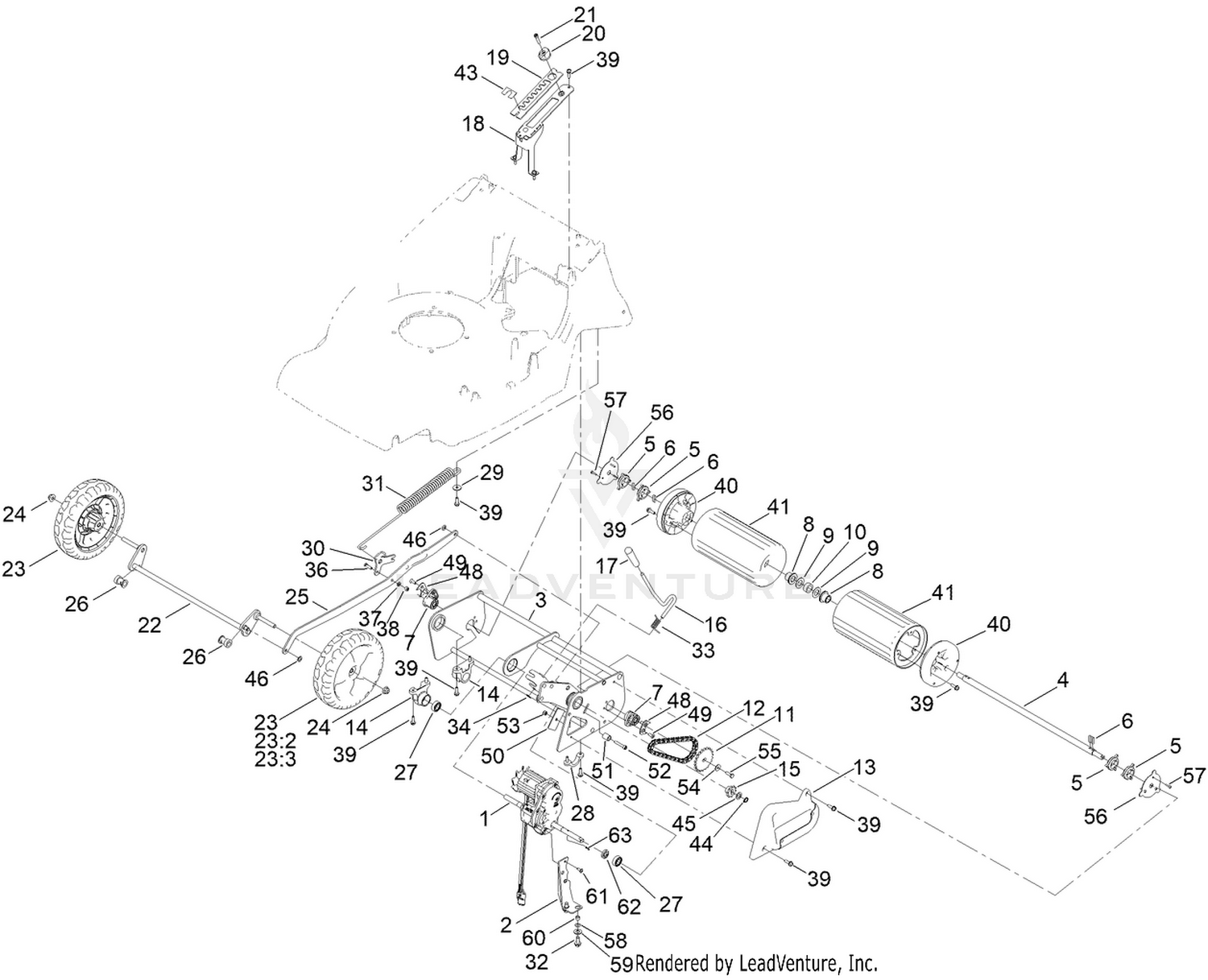 Traction and Height-of-Cut Assembly