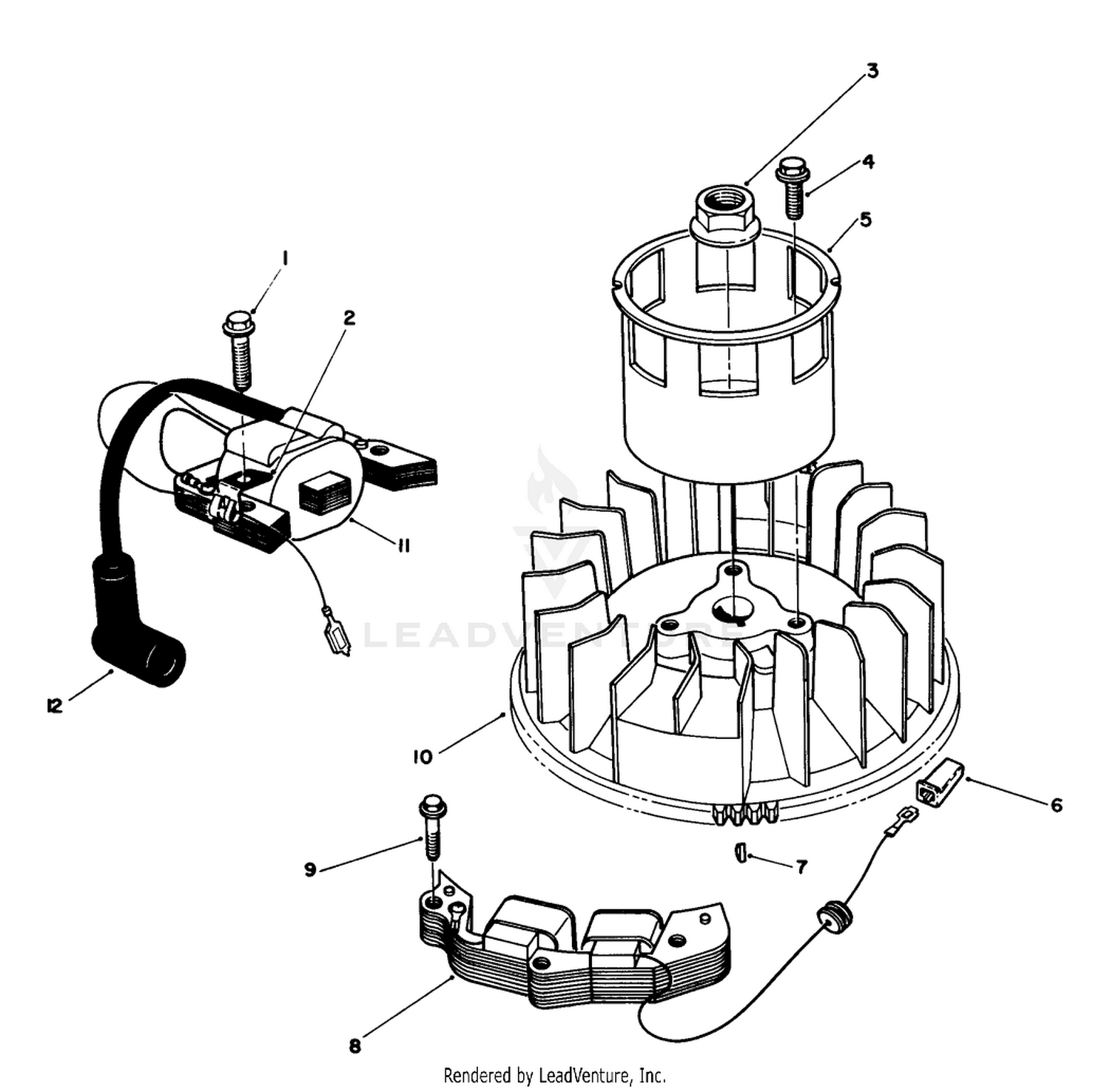 Magneto  Flywheel Assembly (engine Model No. Vmg6, Vmh7  Vmj8)