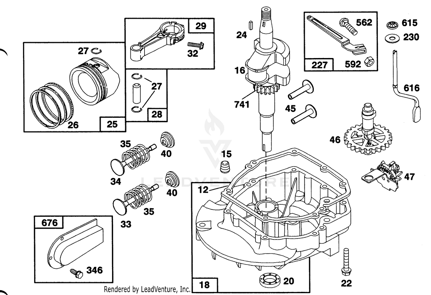 Engine Briggs  Stratton Model 122702-0182-01 2