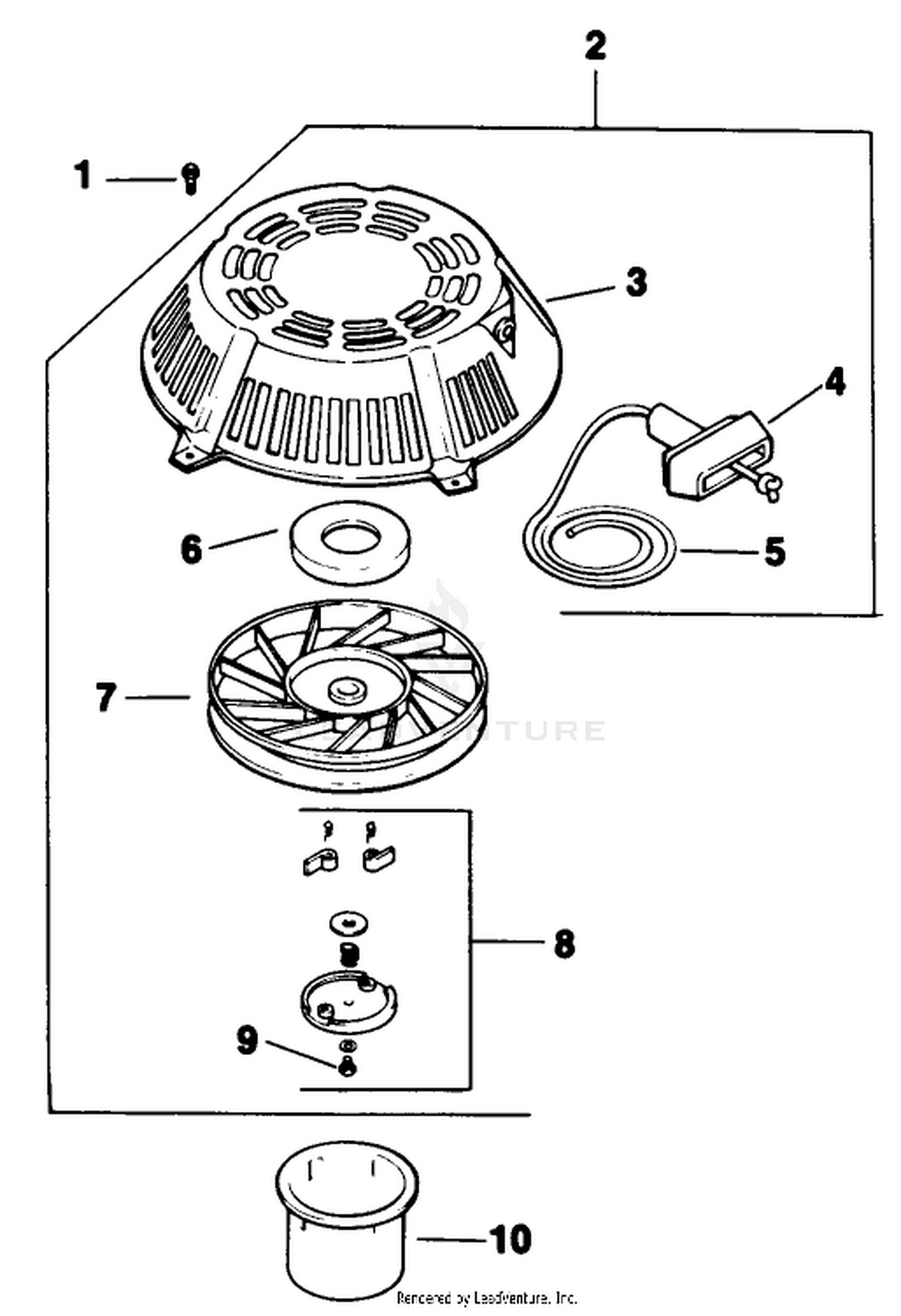 Starting System-Engine Kohler Model Cv12.5t Spec. No. 1254