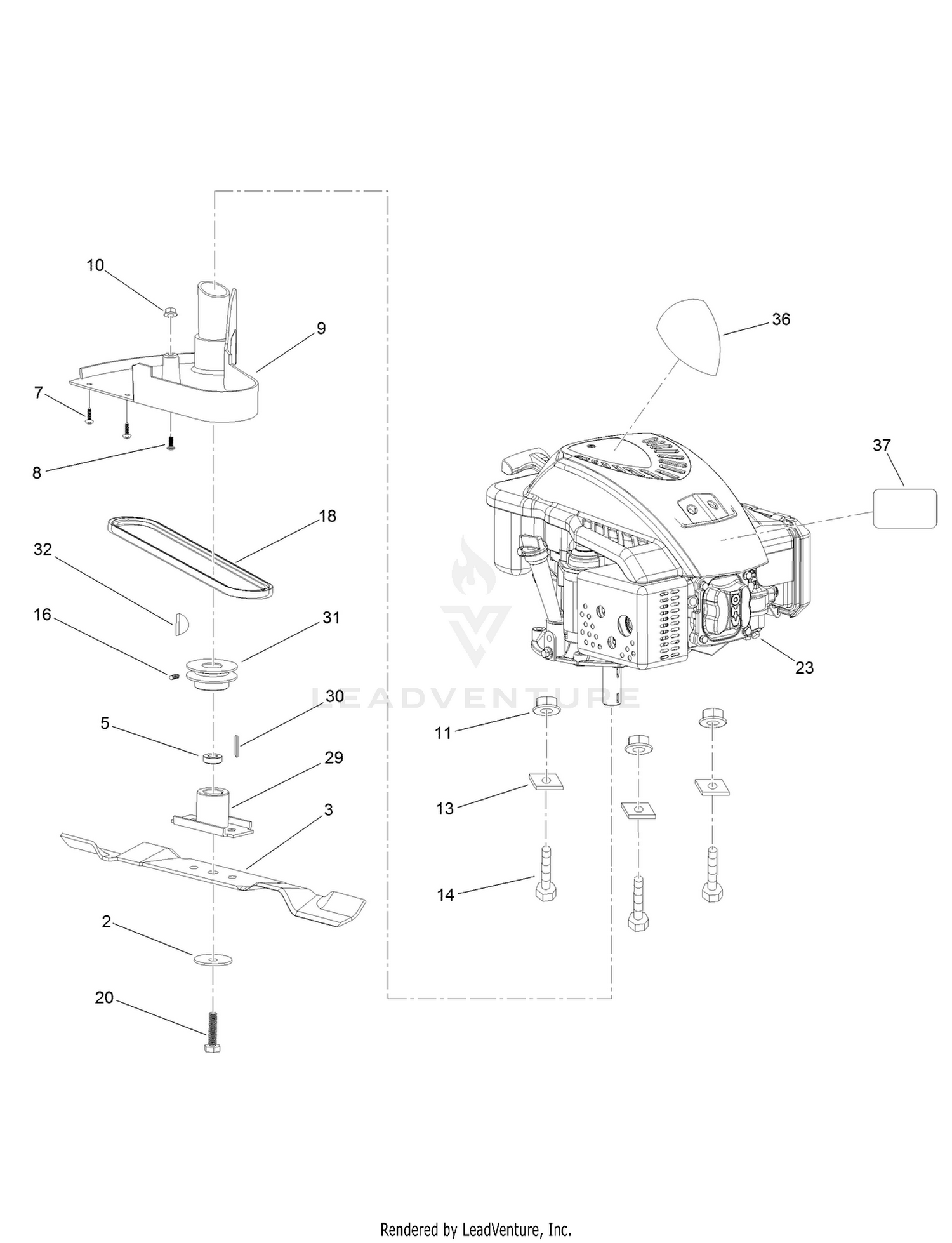 Engine and Blade Assembly