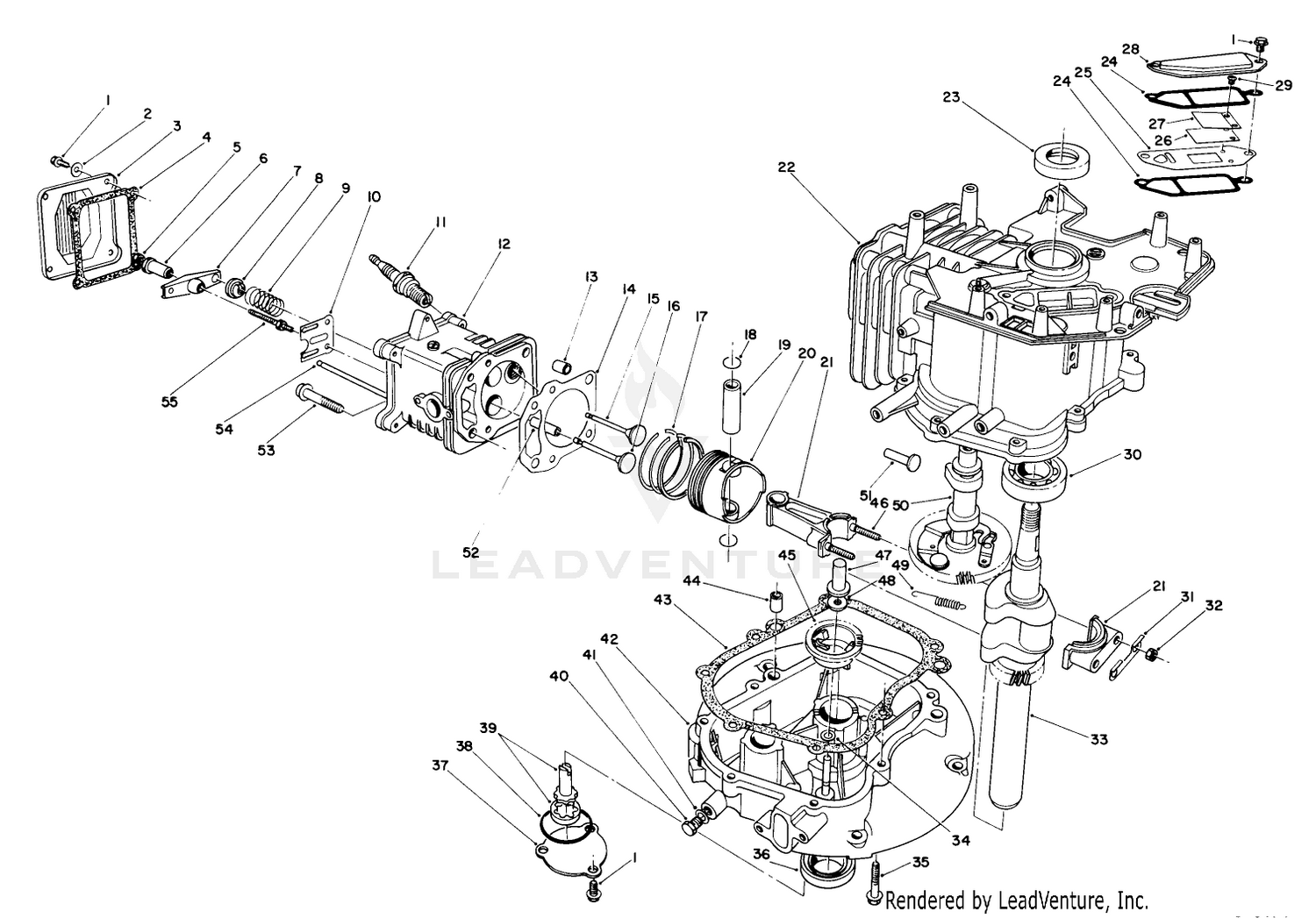 Crankcase Assembly (continued)(engine No. Vm140)