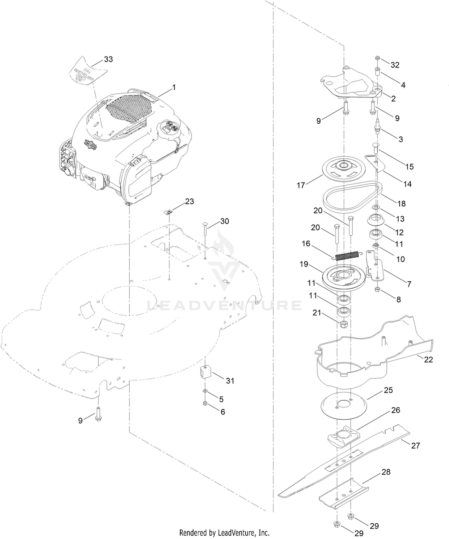 Engine and Blade Assembly