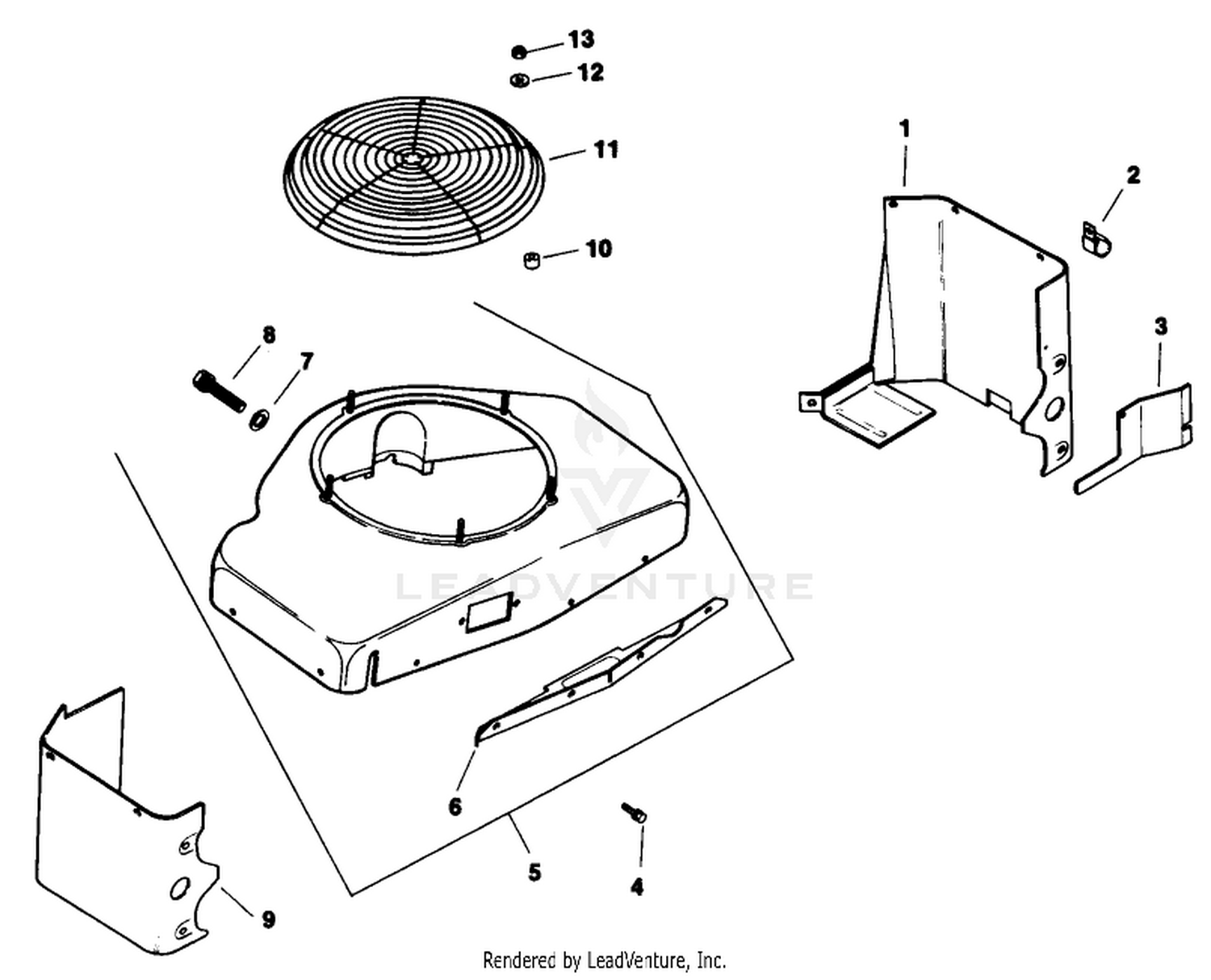 Baffle  Shroud-Engine Kohler Model No. Mv16s-Type 56511