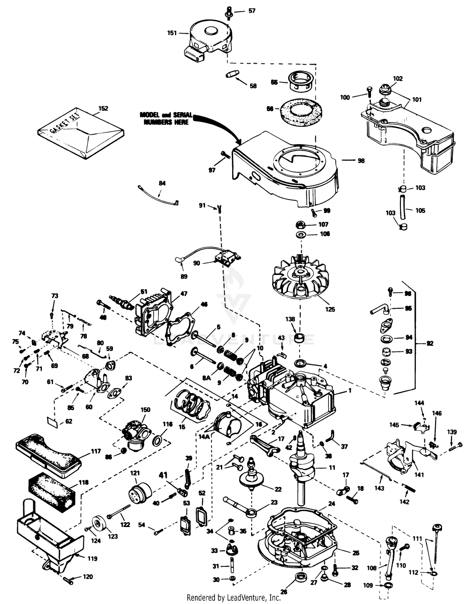 Engine Tecumseh Model No. Tvs100-44001 (continued) (used On Units With Serial No. 6001260  Up)