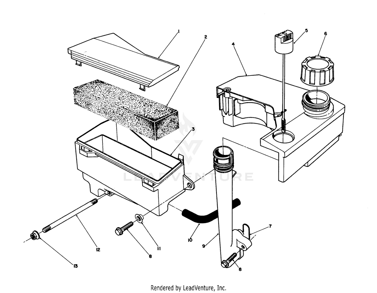 Air Cleaner  Fuel Tank Assembly (engine Model No. Vmj8)