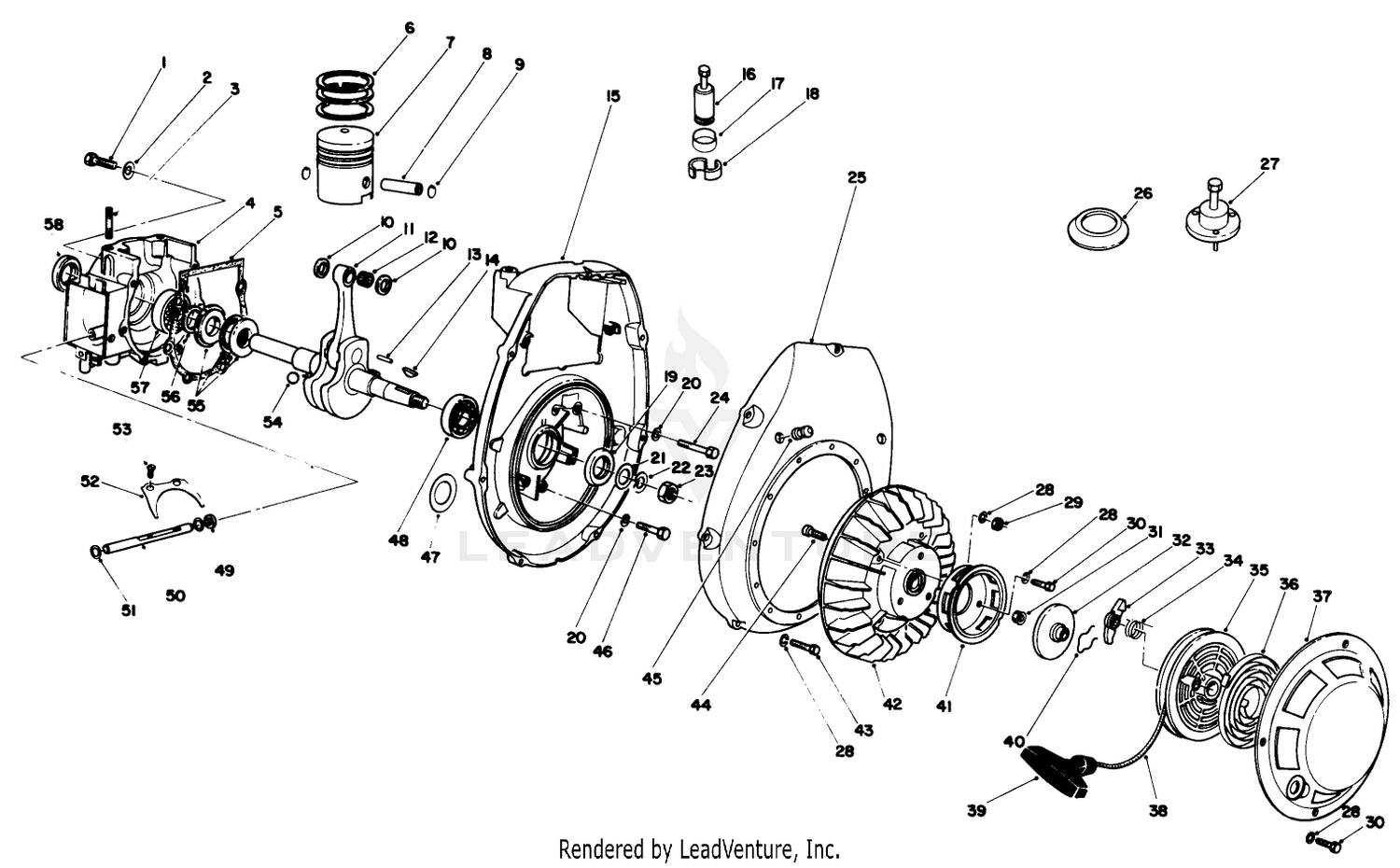 Crankcase  Flywheel Assembly