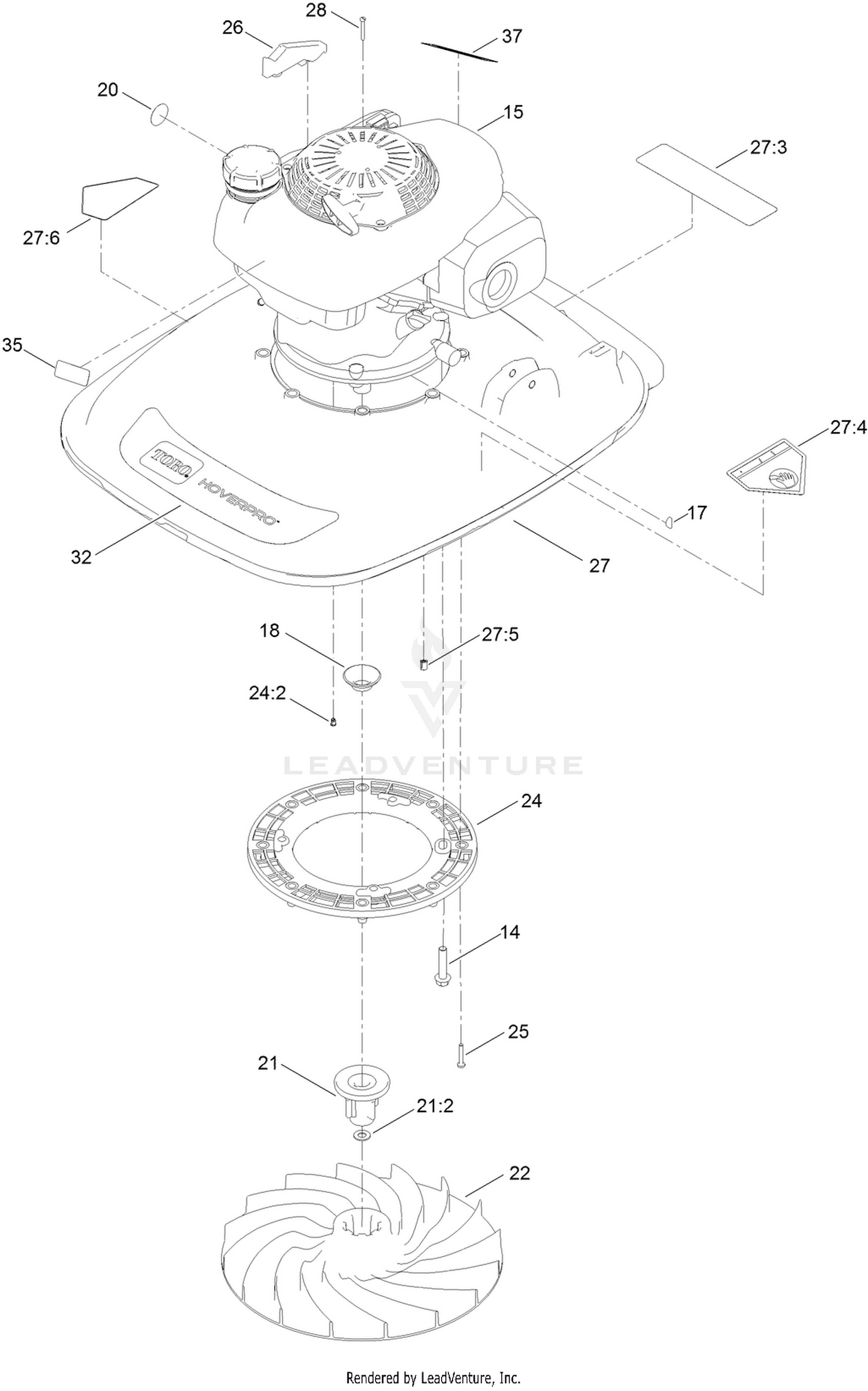 Engine and Deck Assembly