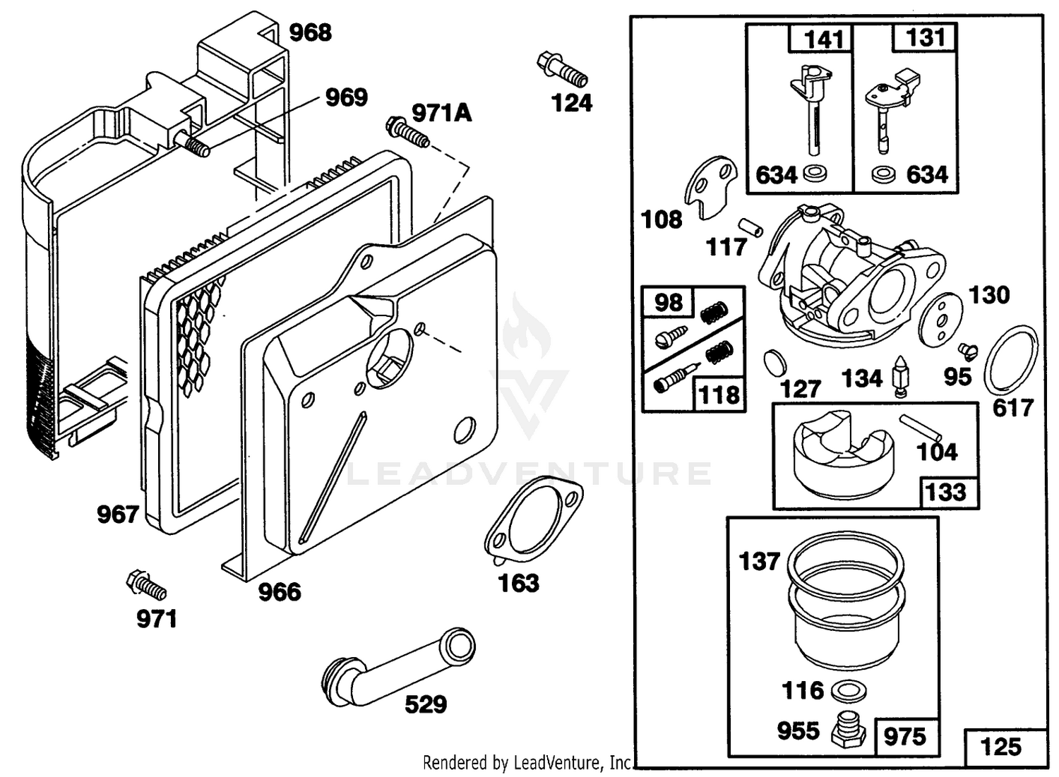 Engine Briggs  Stratton Model 122702-3188-01 3