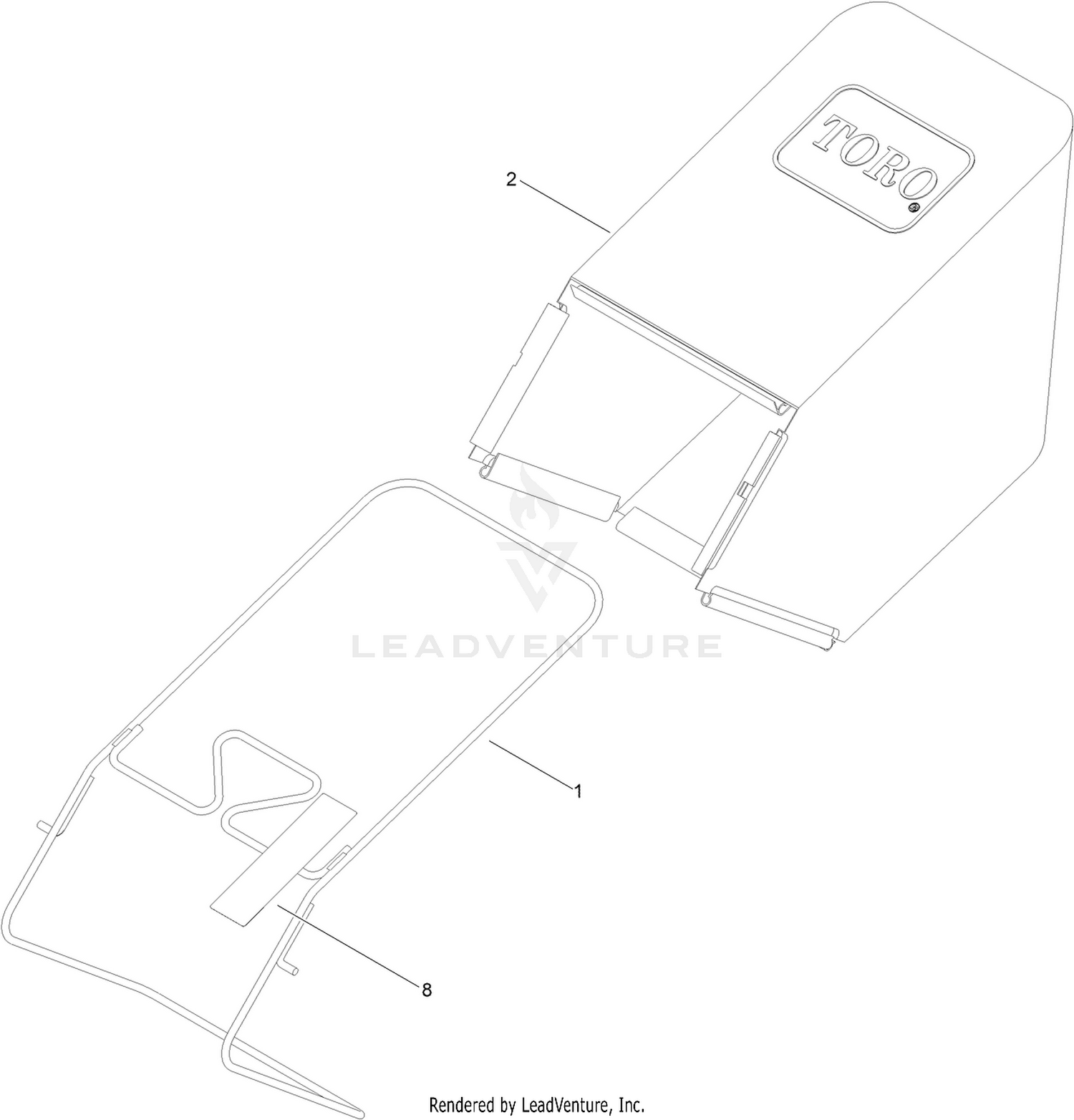 Grass Bag and Frame Assembly